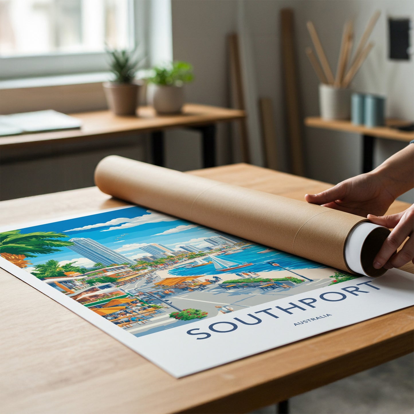 Southport Poster - Australia Travel Art - Vibrant Coastal Scene Home Decor