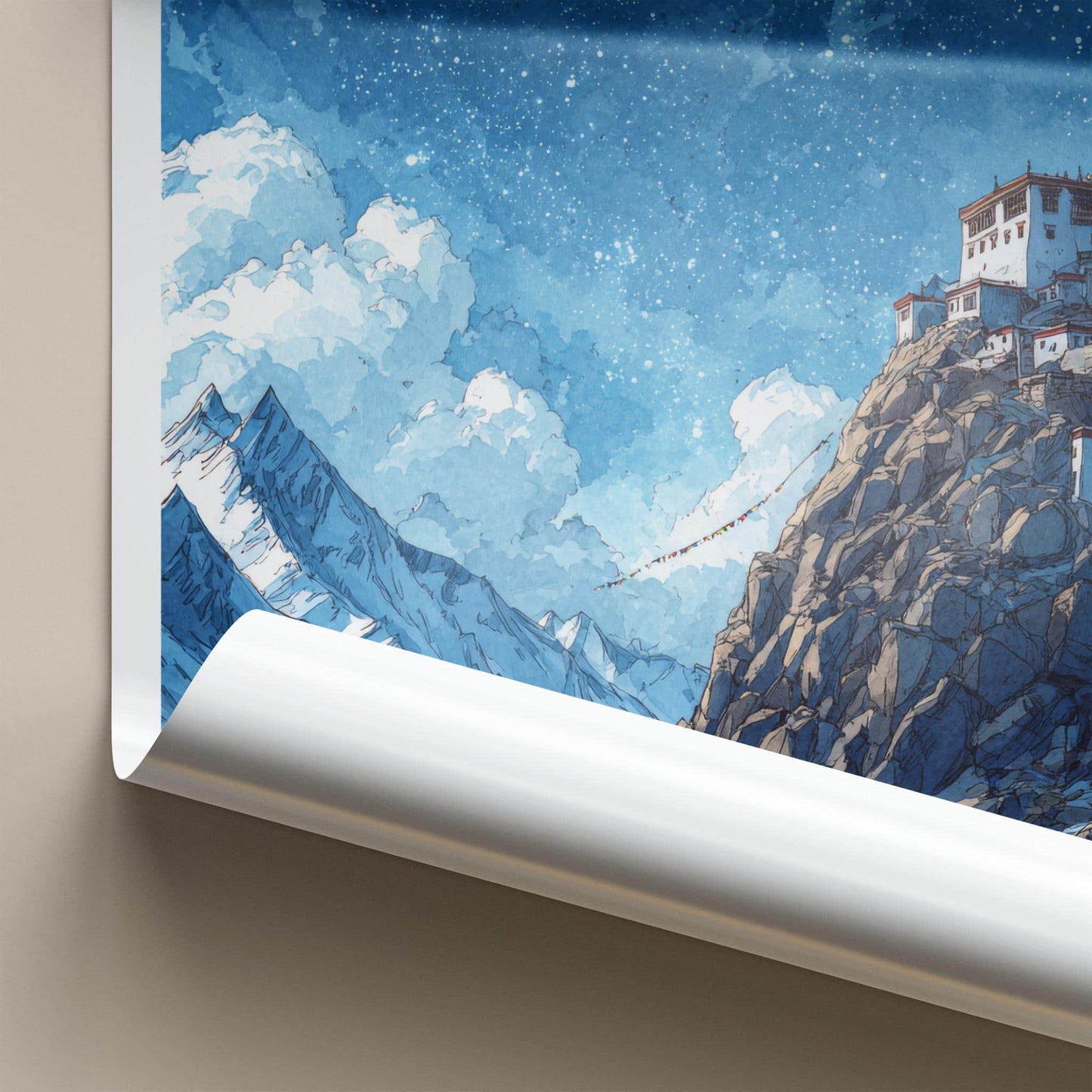 Spiti Valley Poster - India Fine Art - Himachal Pradesh Hilltop Starry Night Gift