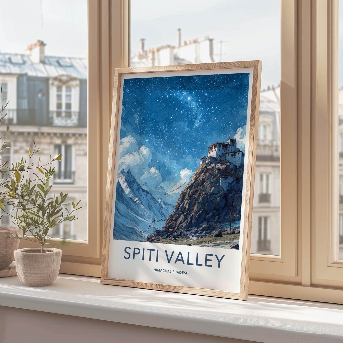 Spiti Valley Poster - India Fine Art - Himachal Pradesh Hilltop Starry Night Gift
