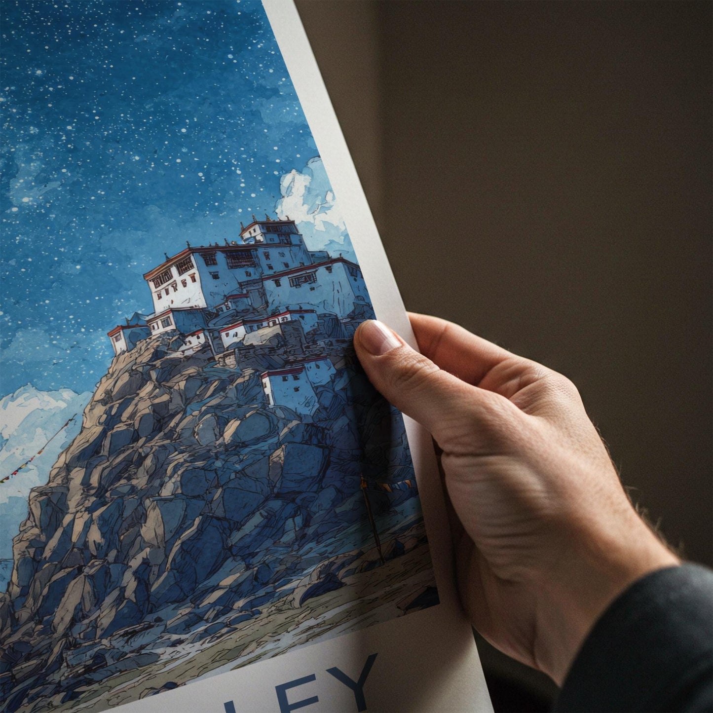 Spiti Valley Poster - India Fine Art - Himachal Pradesh Hilltop Starry Night Gift