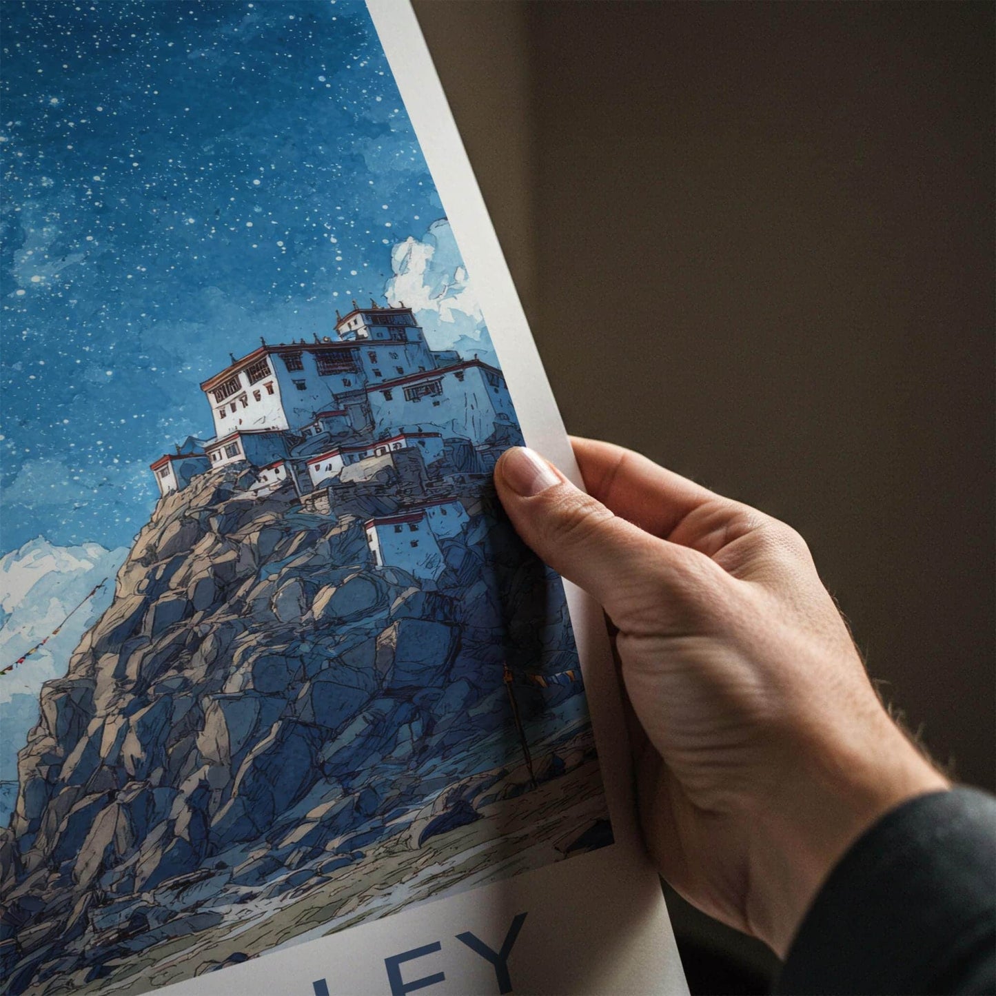 Spiti Valley Poster - India Fine Art - Himachal Pradesh Hilltop Starry Night Gift