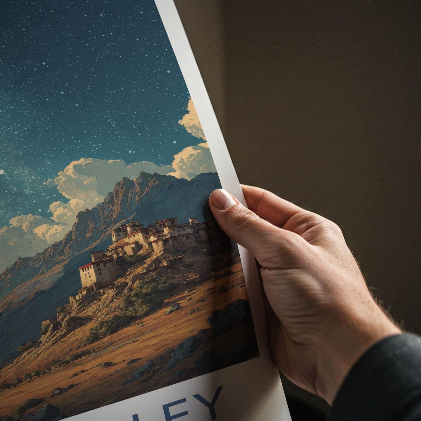 Spiti Valley Poster - India Fine Art - Himachal Pradesh Valley Monastery Stars Gift