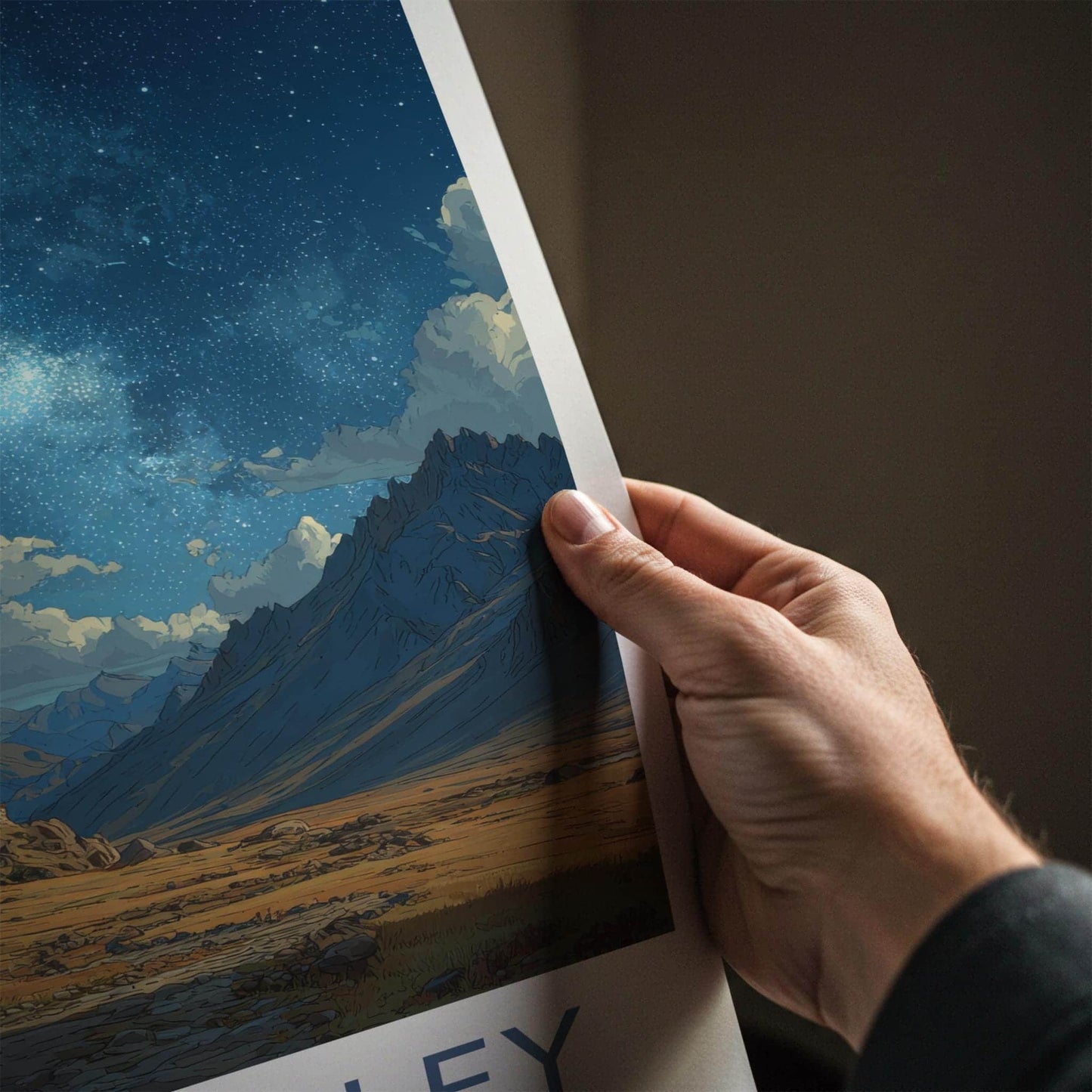 Spiti Valley Poster - India Travel Art - Himachal Pradesh Mountain Village Stars Home Decor