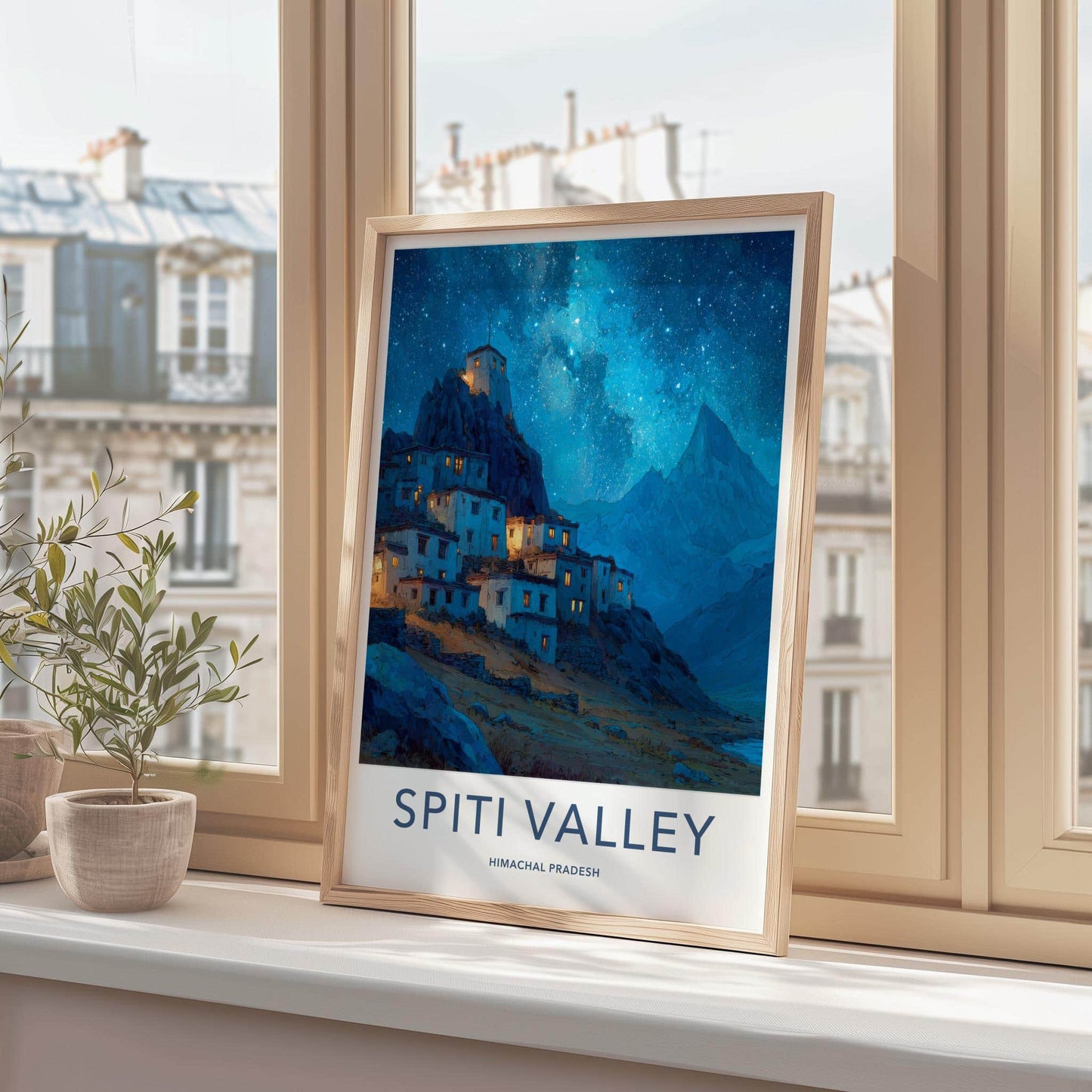 Spiti Valley Poster - India Travel Art - Himachal Pradesh Village Home Decor