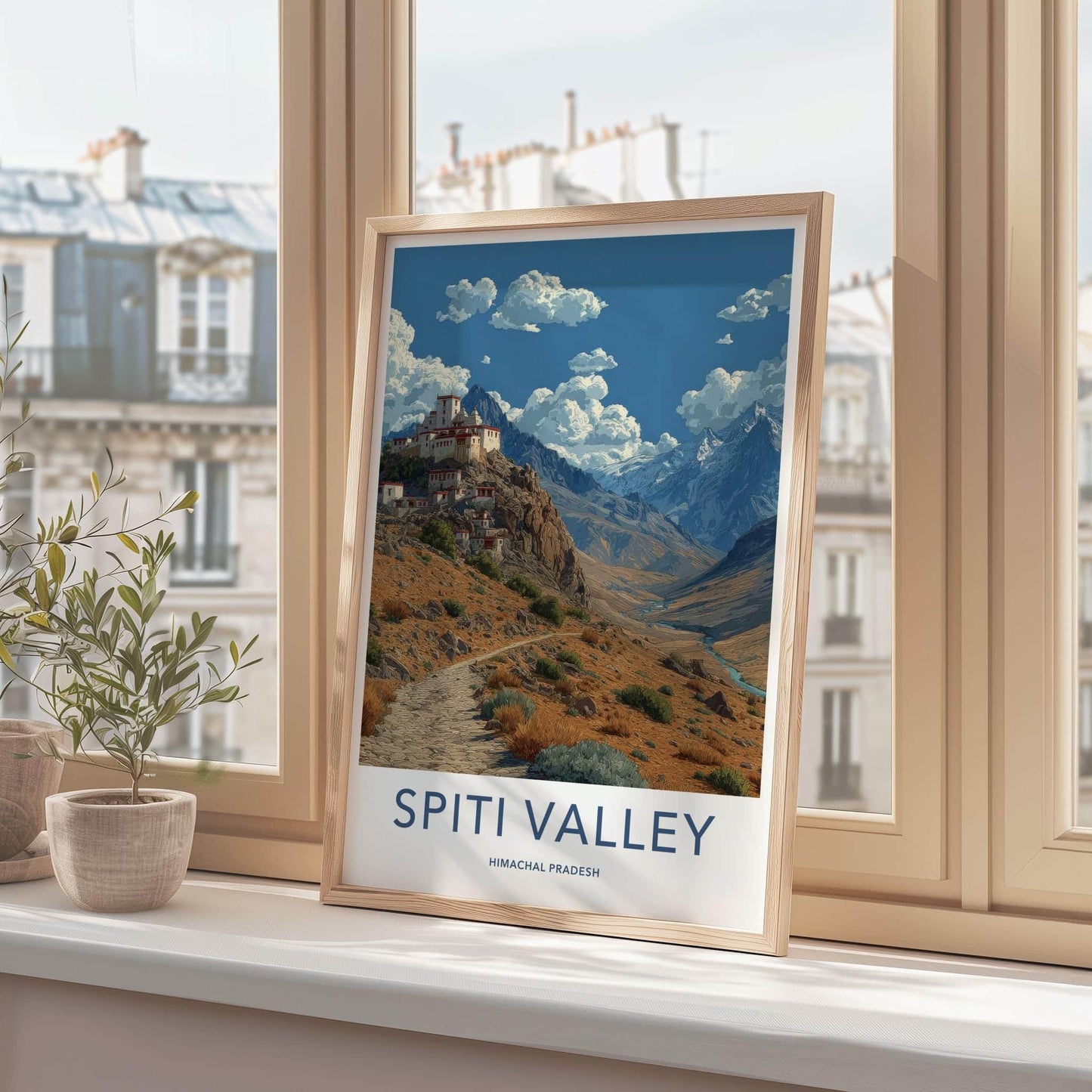 Spiti Valley Poster - India Wall Art - Himachal Pradesh Monastery Valley View Gift