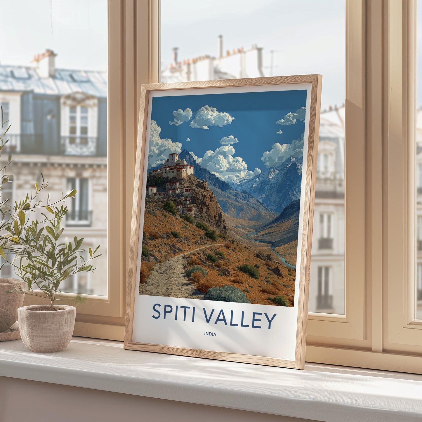 Spiti Valley Poster - India Wall Art - Himachal Pradesh Monastery Valley Views Gift