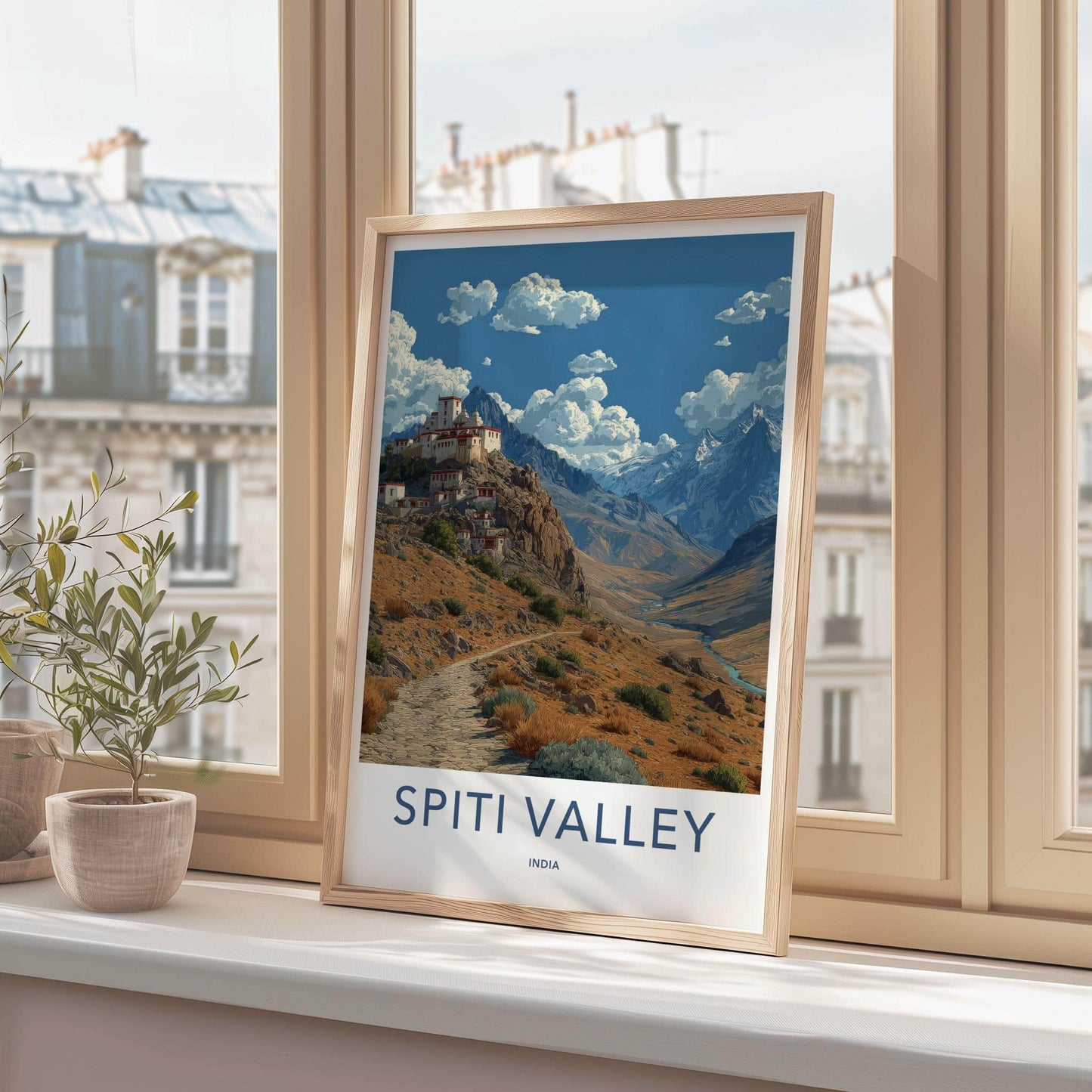 Spiti Valley Poster - India Wall Art - Himachal Pradesh Monastery Valley Views Gift