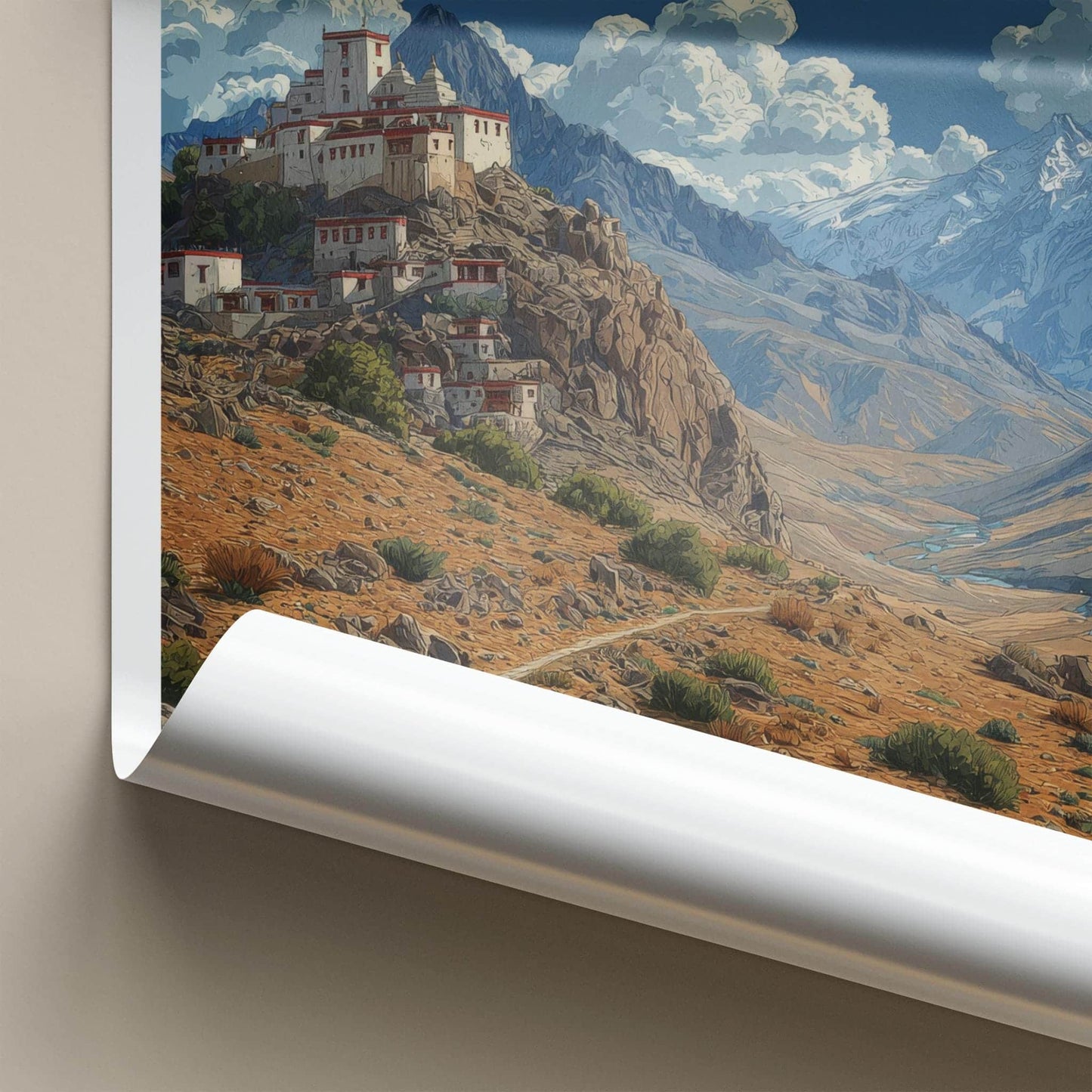 Spiti Valley Poster - India Wall Art - Himachal Pradesh Monastery Valley Views Gift