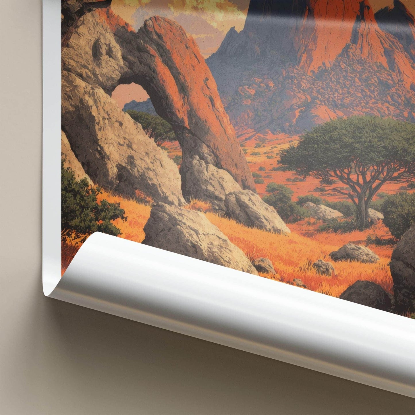 Spitzkoppe Poster - Namibia Travel Art - Arched Rock Desert Home Decor