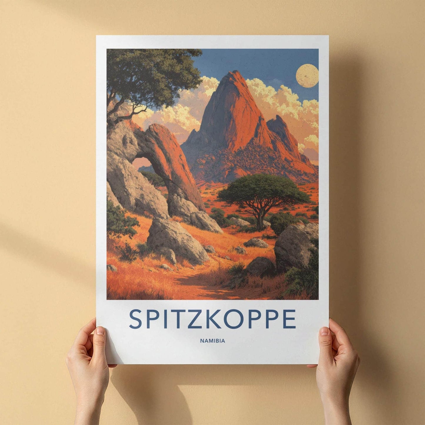 Spitzkoppe Poster - Namibia Travel Art - Arched Rock Desert Home Decor