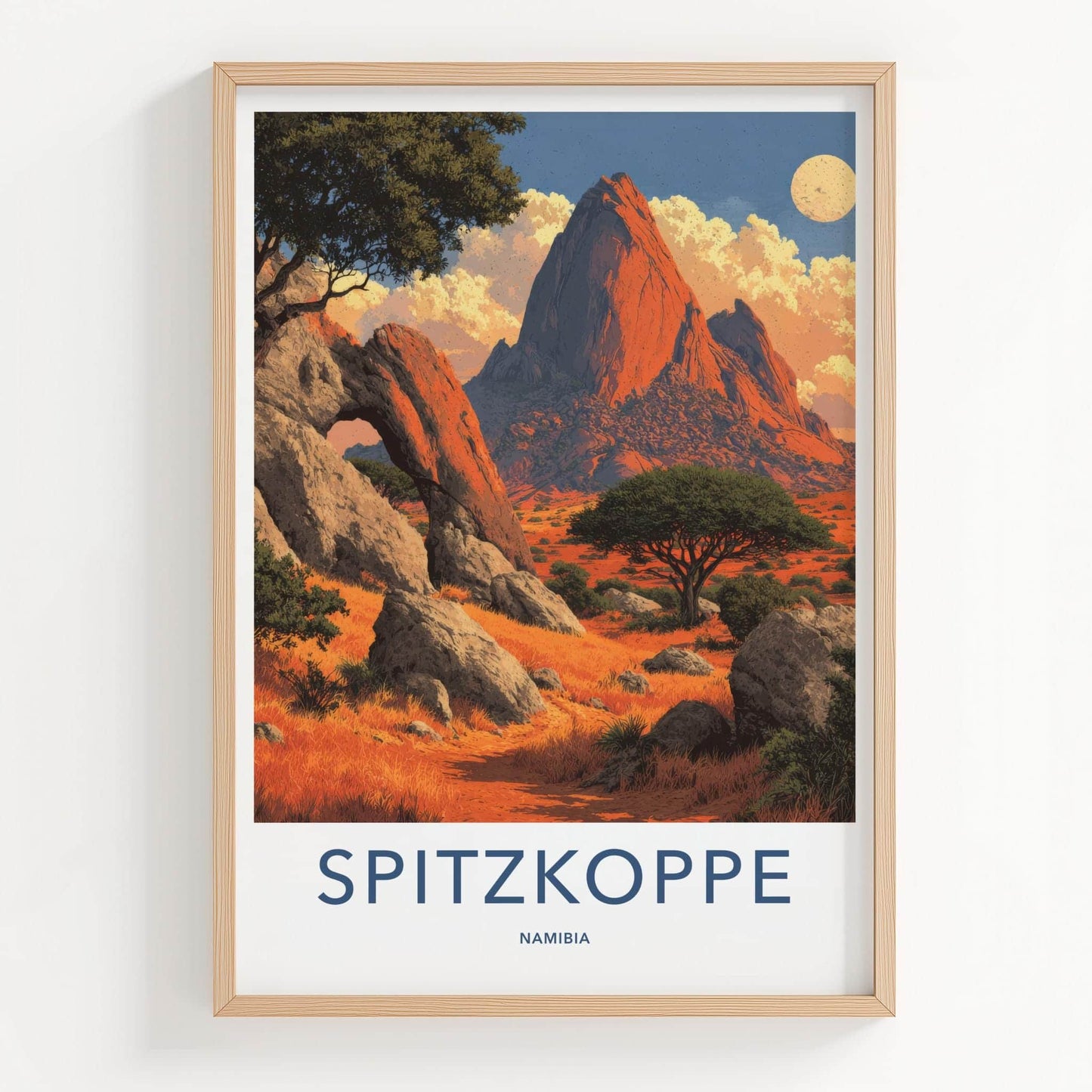 Spitzkoppe Poster - Namibia Travel Art - Arched Rock Desert Home Decor