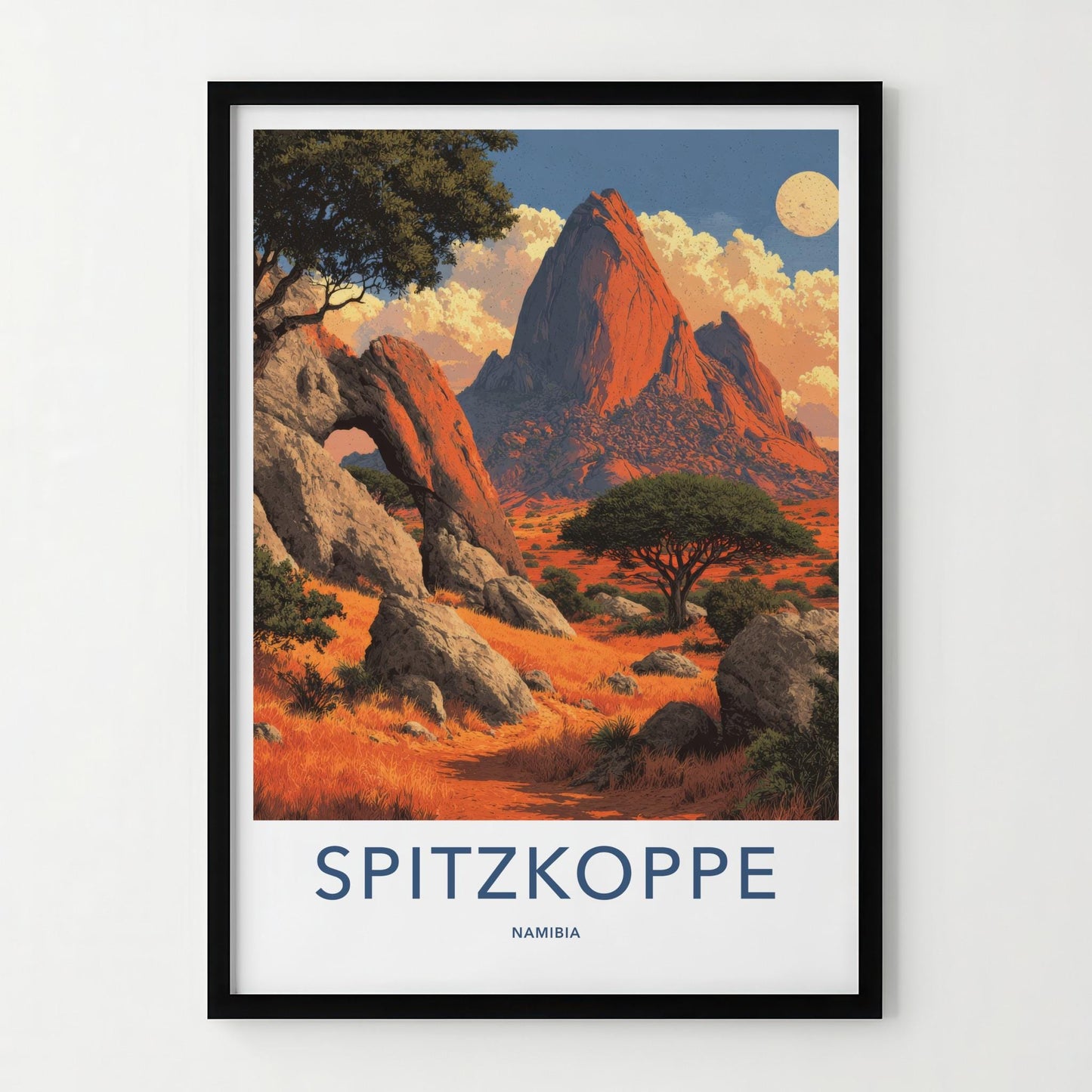 Spitzkoppe Poster - Namibia Travel Art - Arched Rock Desert Home Decor