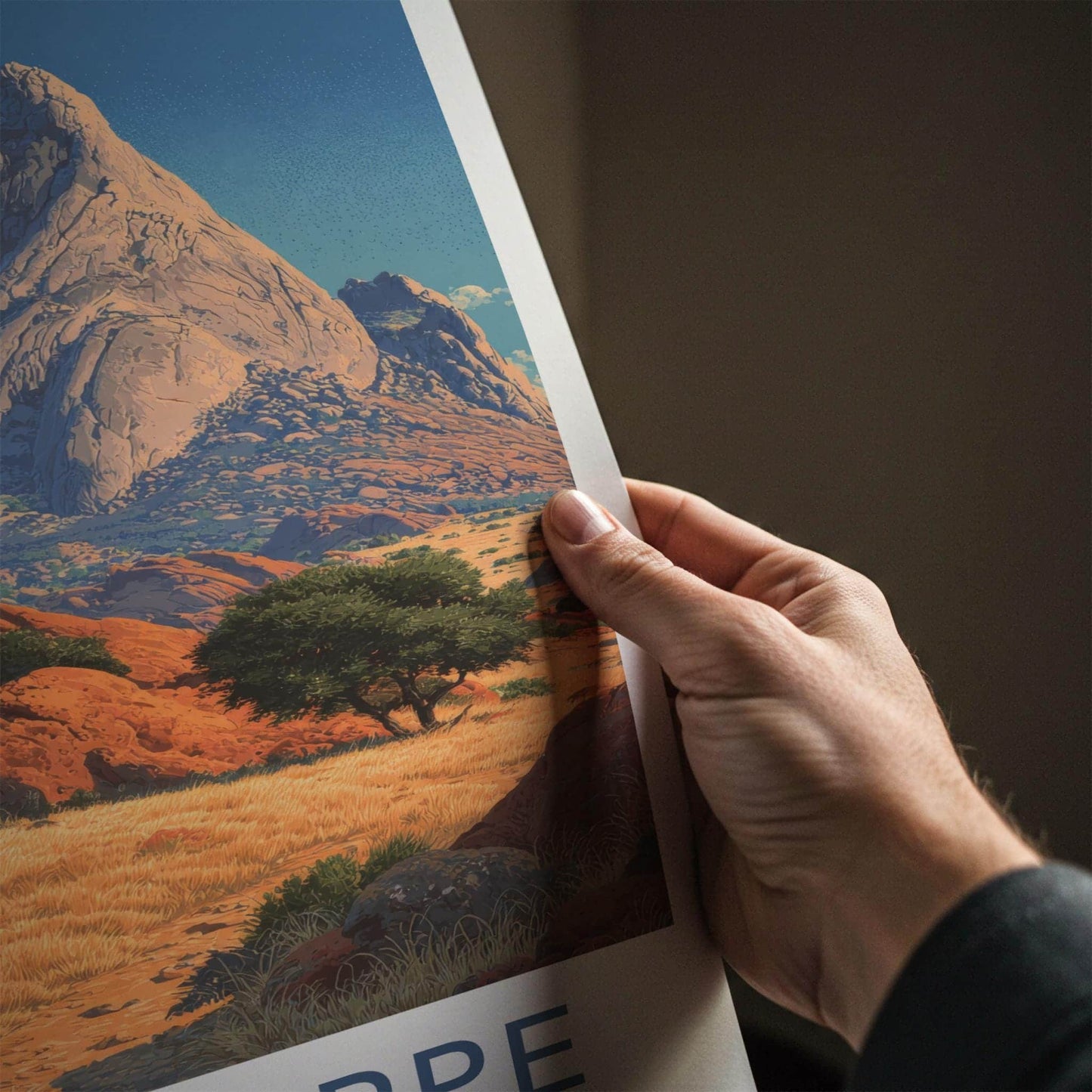 Spitzkoppe Poster - Namibia Travel Art - Desert Rock Landscape Home Decor