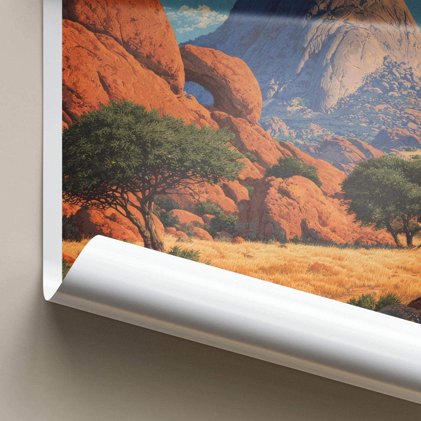 Spitzkoppe Poster - Namibia Travel Art - Desert Rock Landscape Home Decor