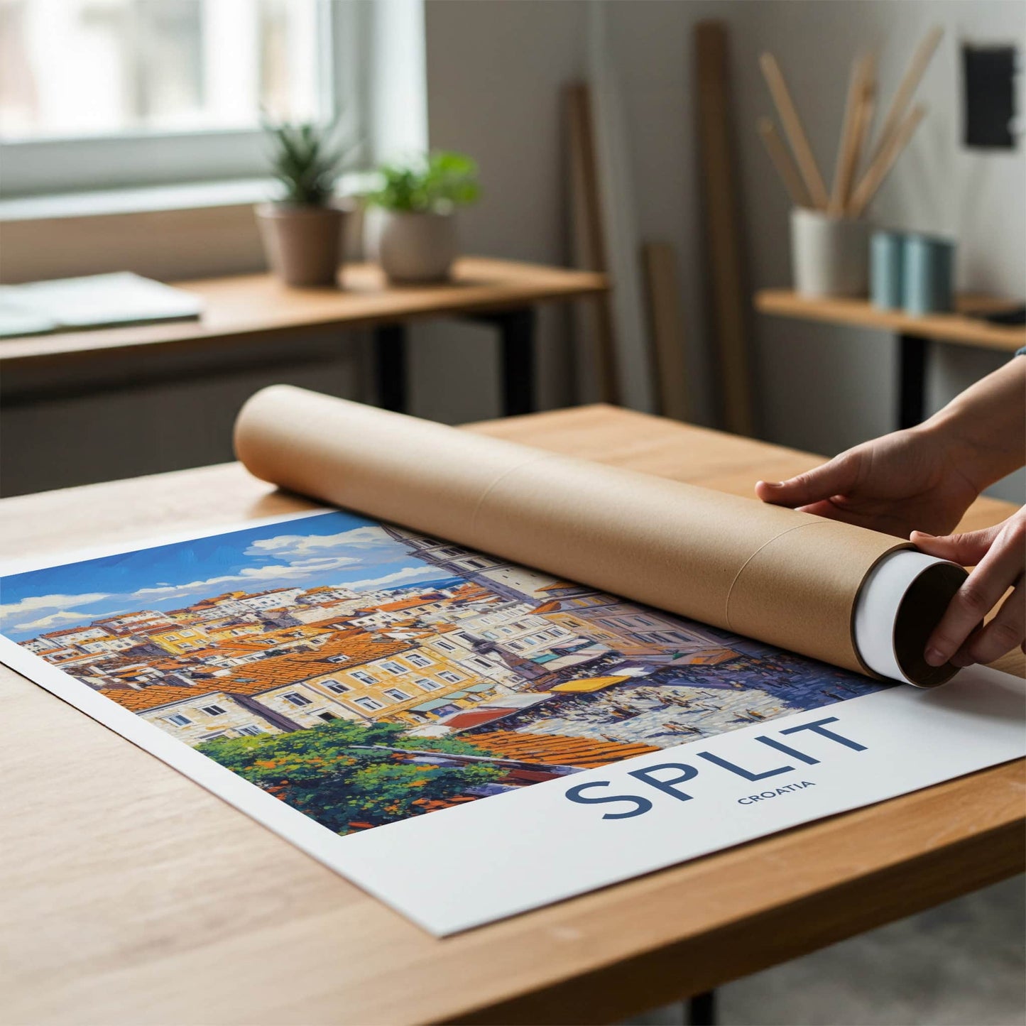 Split Poster - Croatia Travel Art - Historic Bell Tower Home Decor