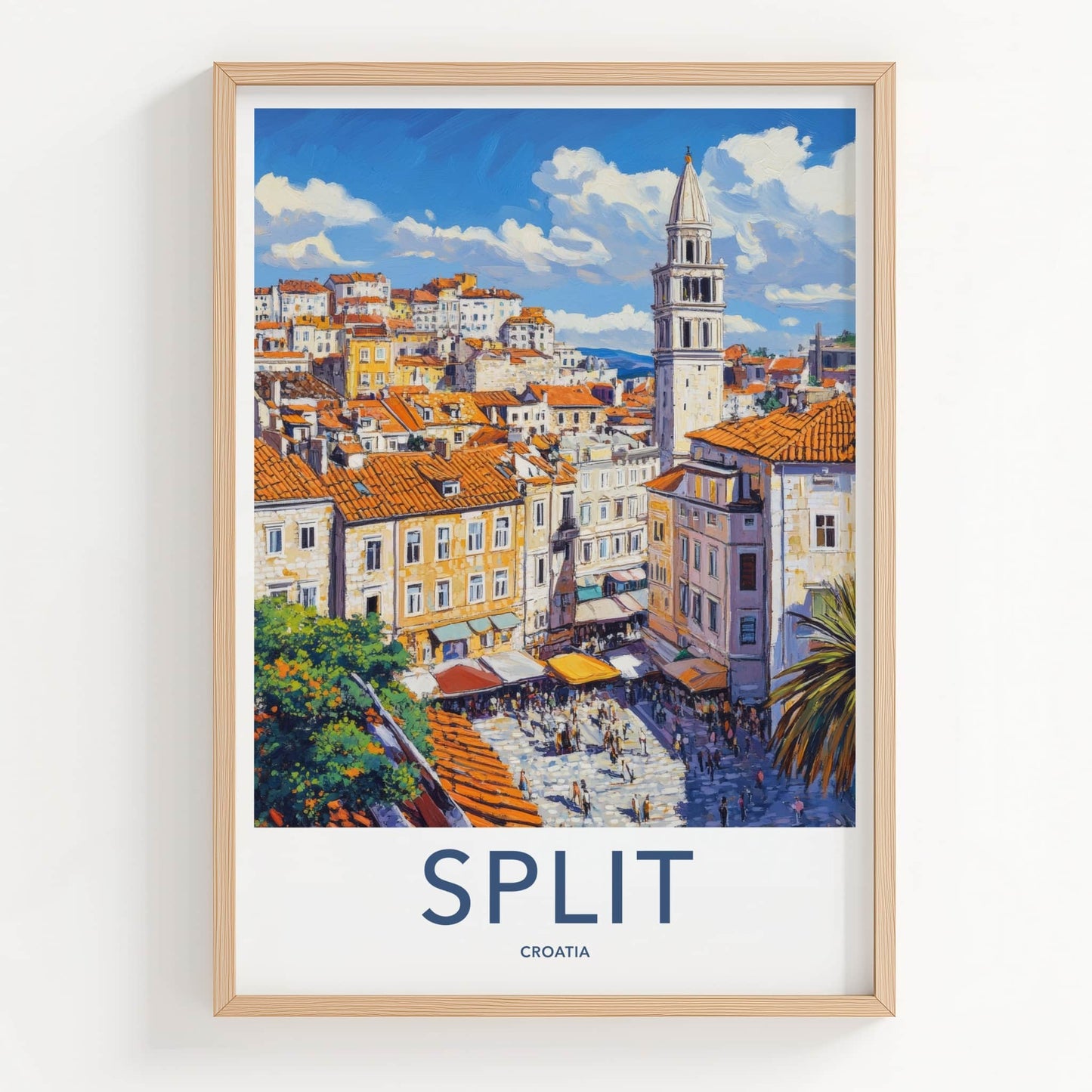 Split Poster - Croatia Travel Art - Historic Bell Tower Home Decor