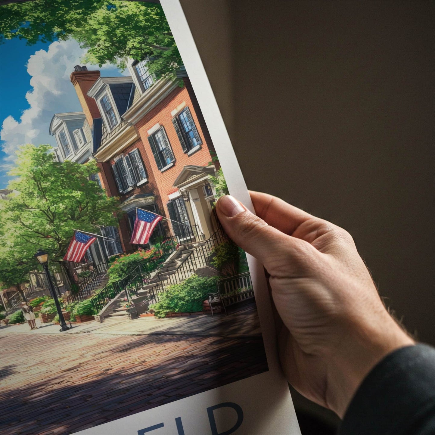 Springfield Poster - Illinois Travel Art - Vibrant Neighborhood Street Wall Decor