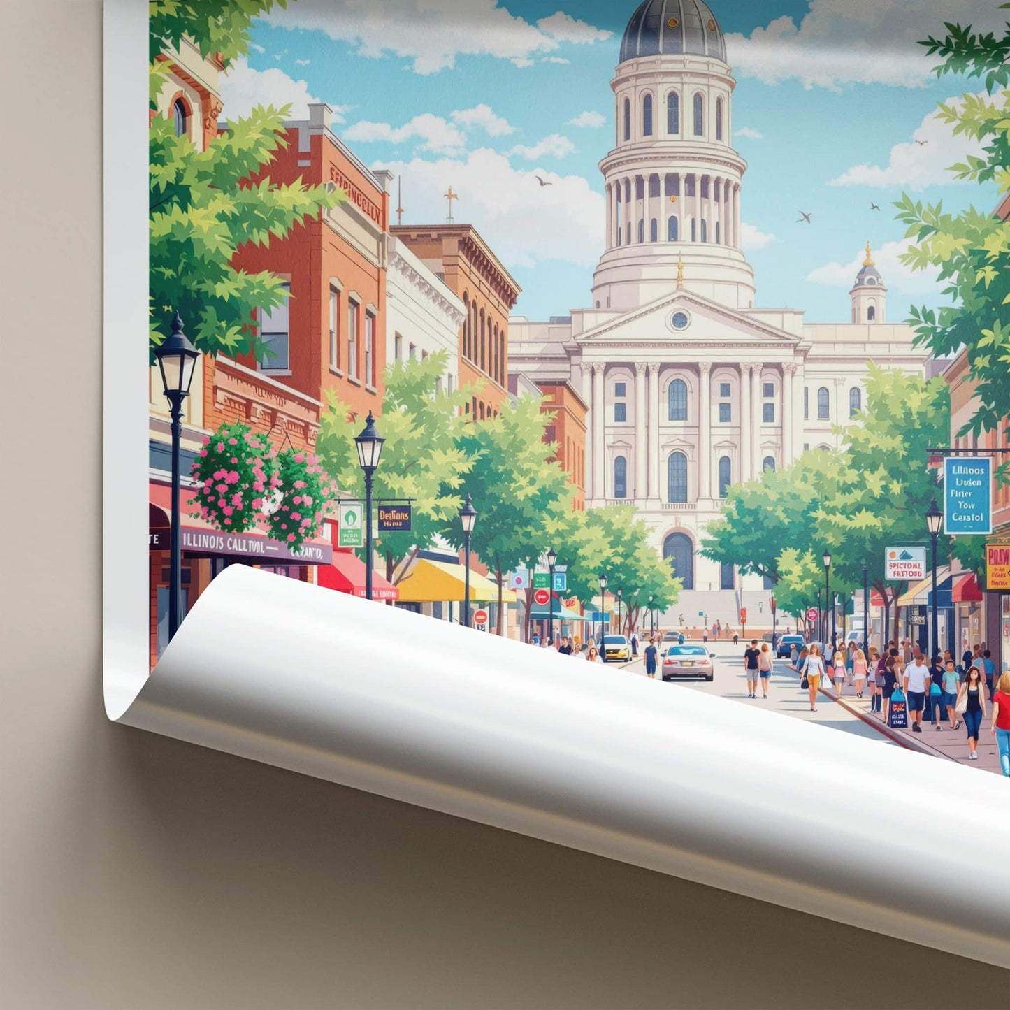 Springfield Poster - Illinois Wall Art - Grand Capitol View Home Decor