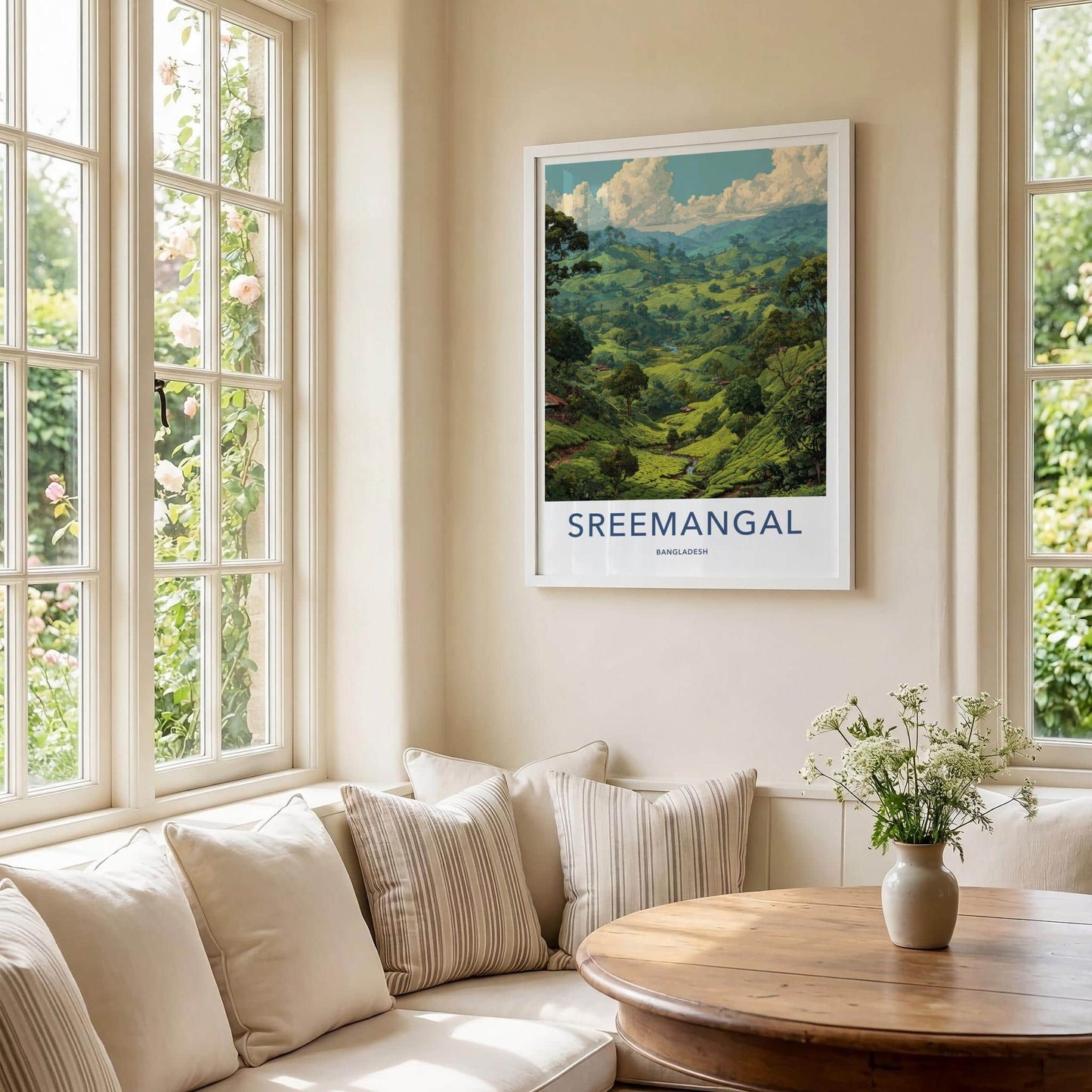 Sreemangal Poster - Bangladesh Travel Art - Lush Tea Plantation Home Decor