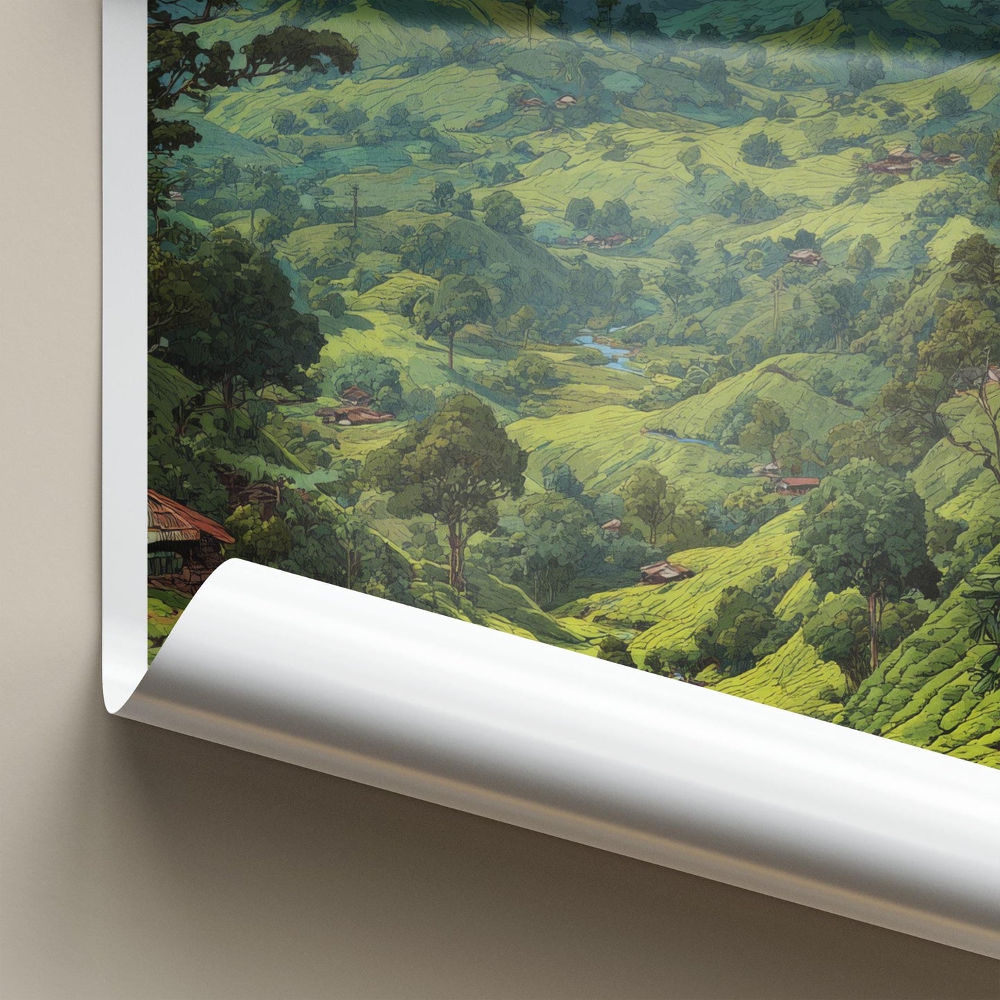 Sreemangal Poster - Bangladesh Travel Art - Lush Tea Plantation Home Decor