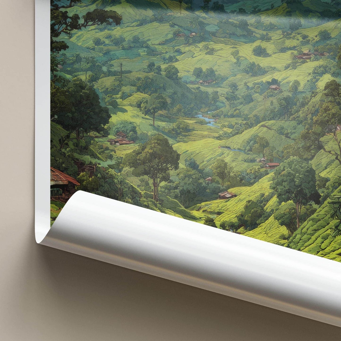 Sreemangal Poster - Bangladesh Travel Art - Lush Tea Plantation Home Decor