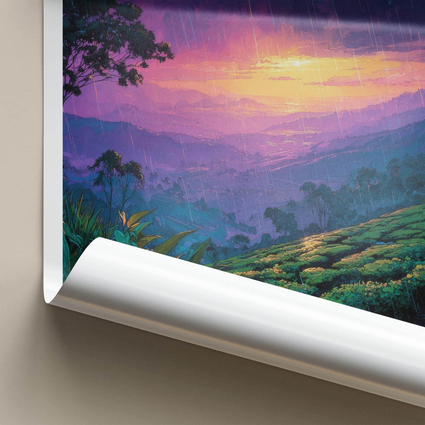 Sreemangal Poster - Bangladesh Travel Art - Rainy Tea Sunset Home Decor