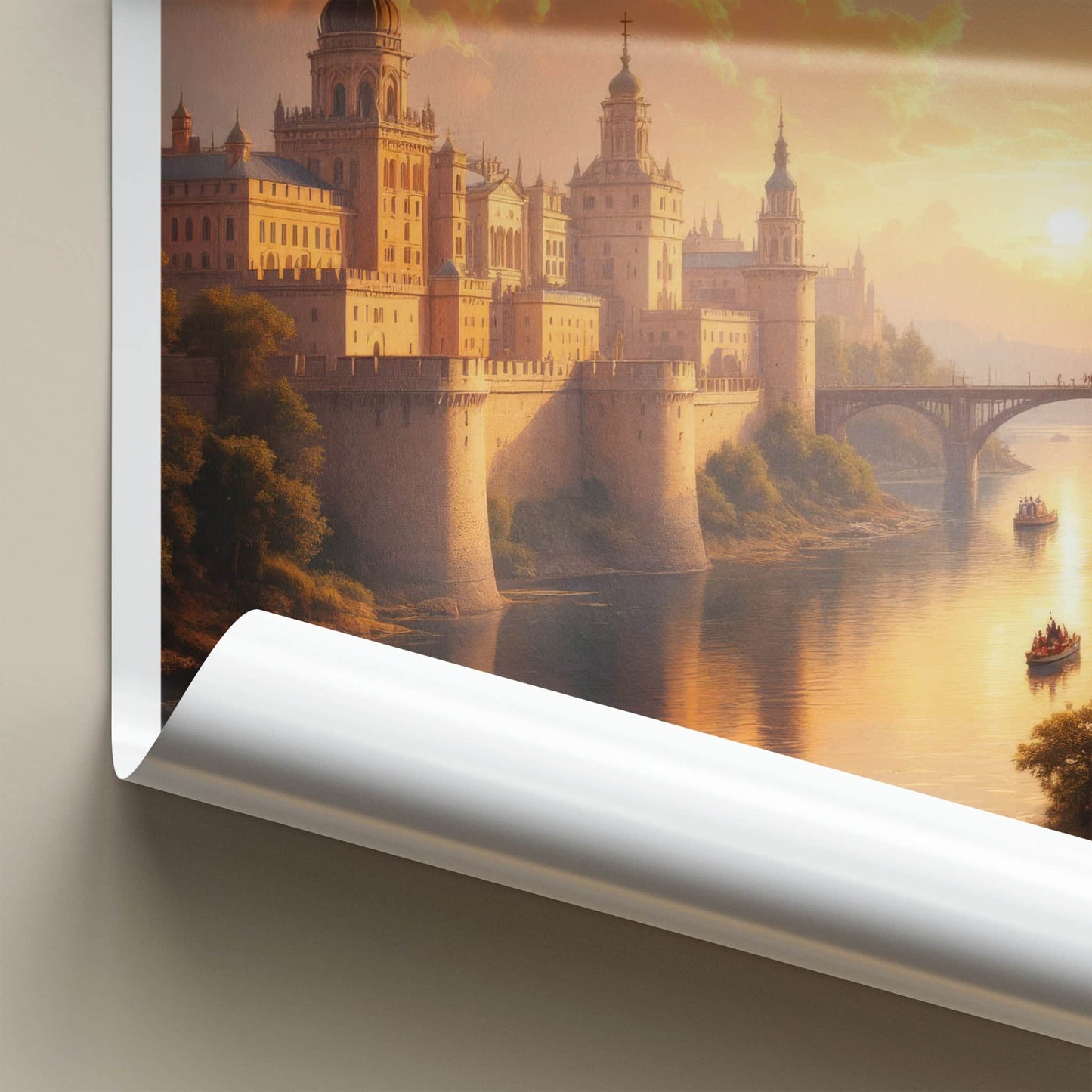 St Petersburg Poster - Russia Travel Art - Golden River Sunset Wall Decor
