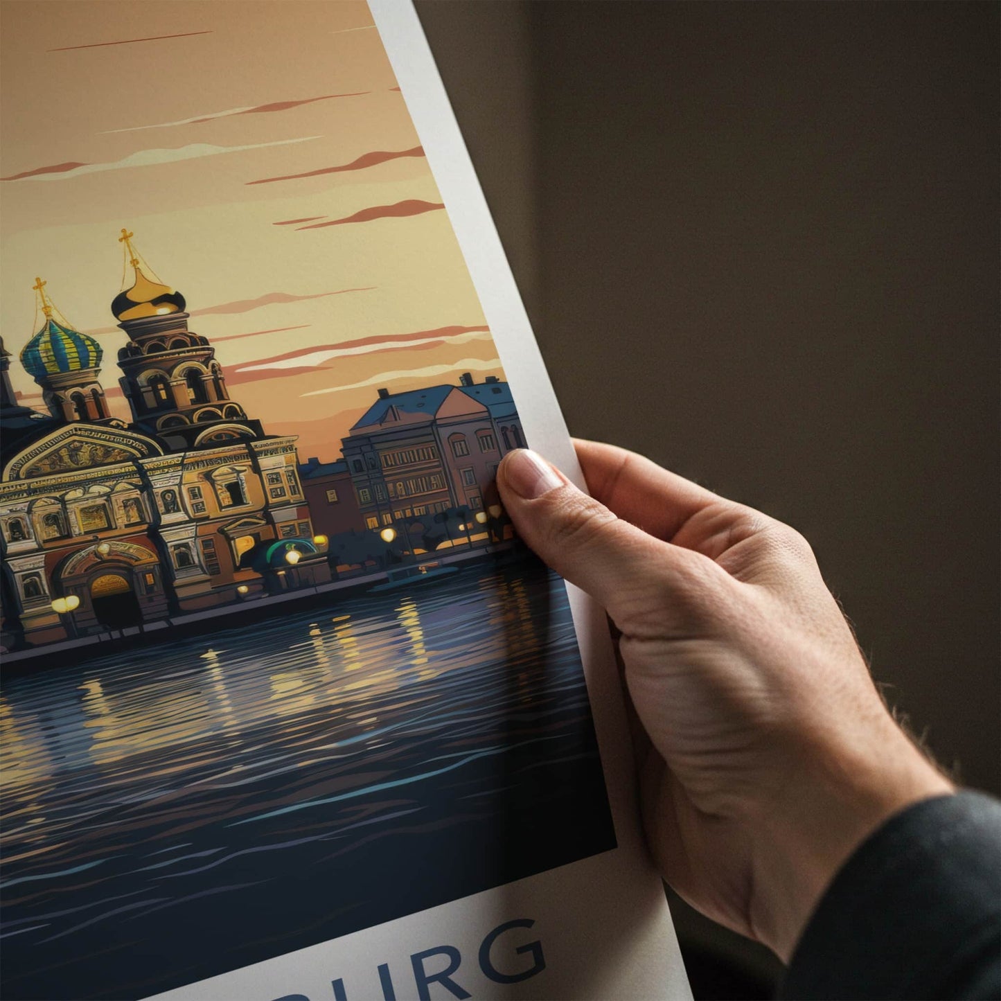 St Petersburg Poster - Russia Travel Art - Historic Cathedral Water Home Decor