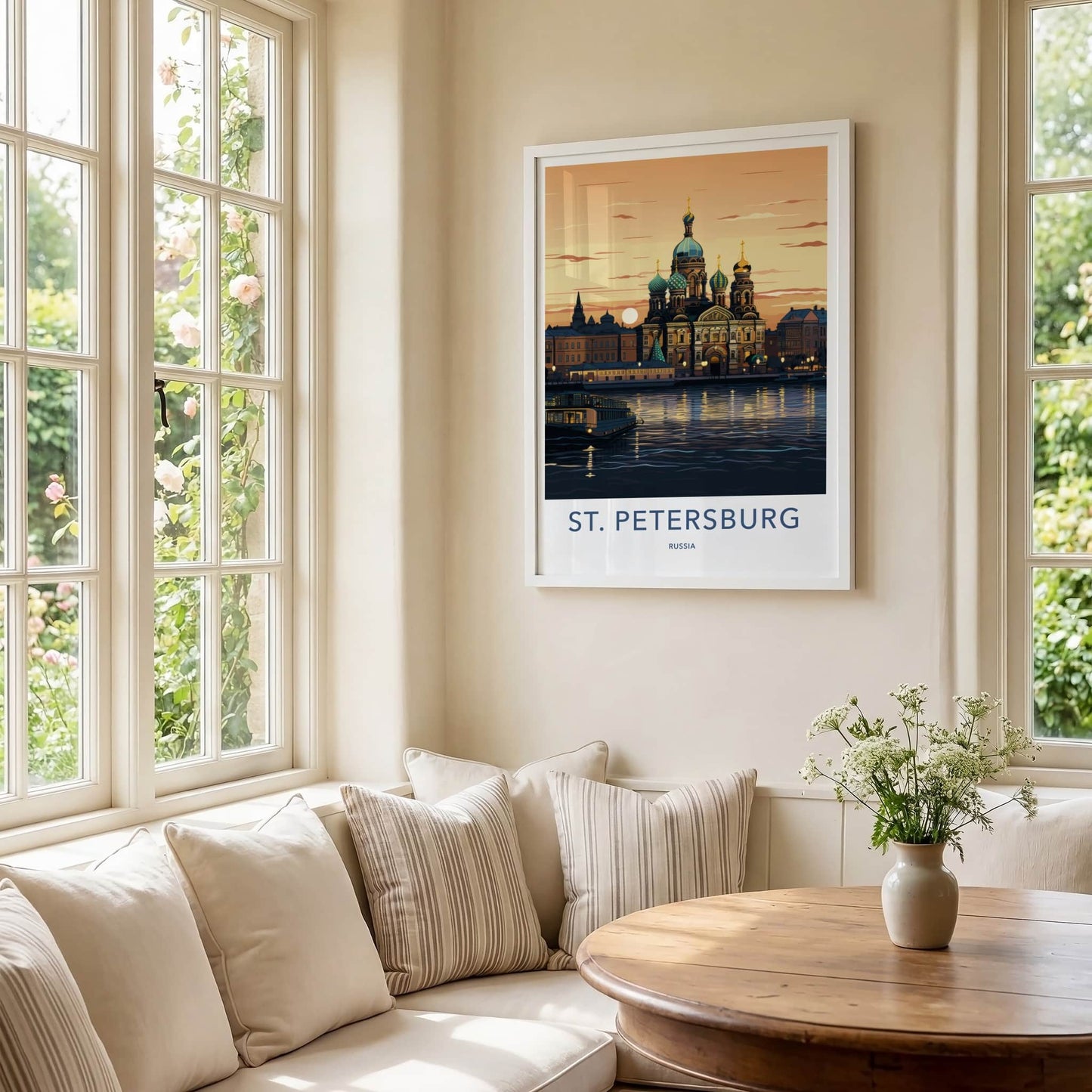 St Petersburg Poster - Russia Travel Art - Historic Cathedral Water Home Decor