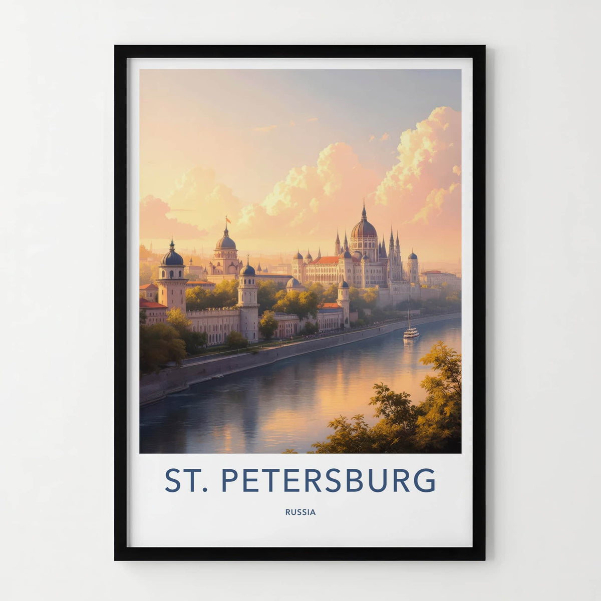 St Petersburg Poster - Russia Travel Art - Historic City River Home Decor