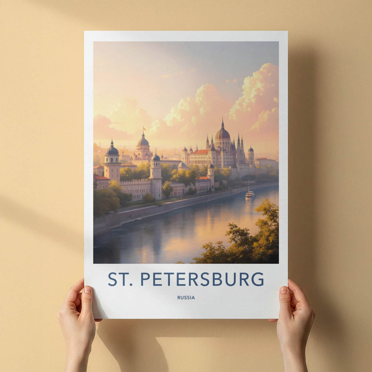 St Petersburg Poster - Russia Travel Art - Historic City River Home Decor