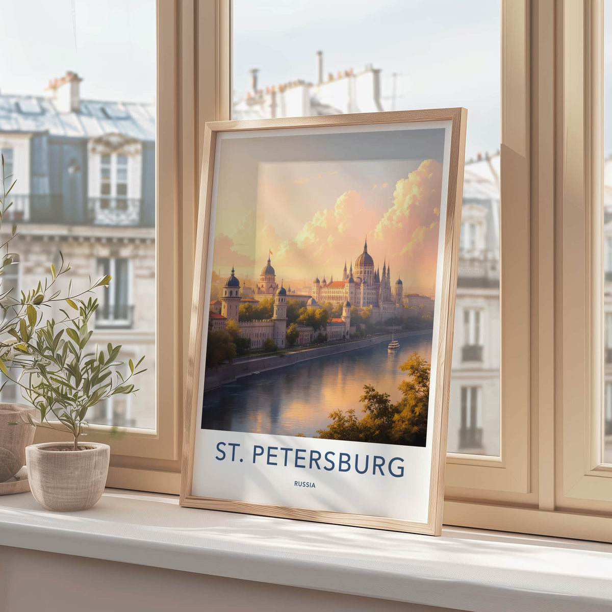 St Petersburg Poster - Russia Travel Art - Historic City River Home Decor