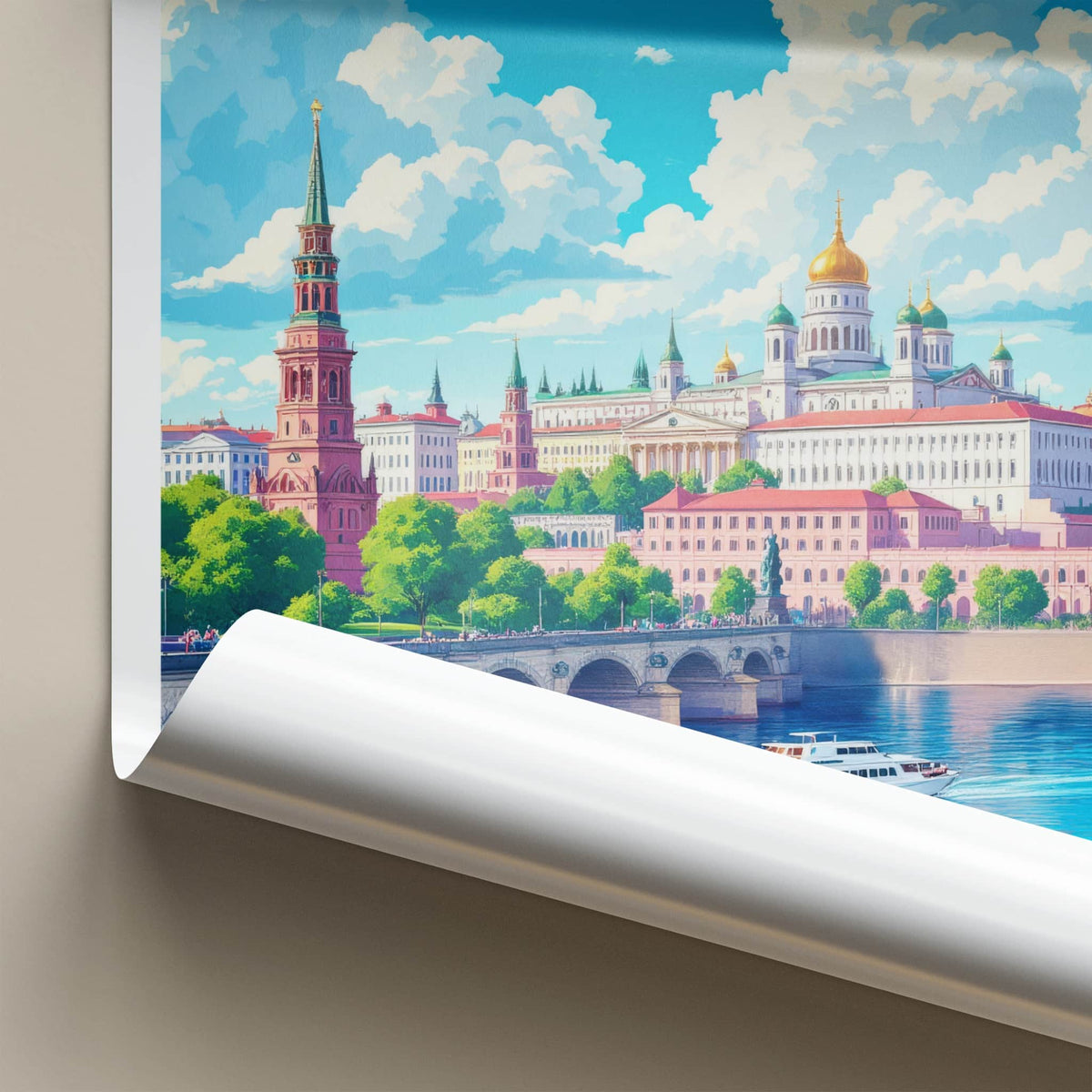 St. Petersburg Poster - Russia Travel Art - Palace Dome Boat Home Decor