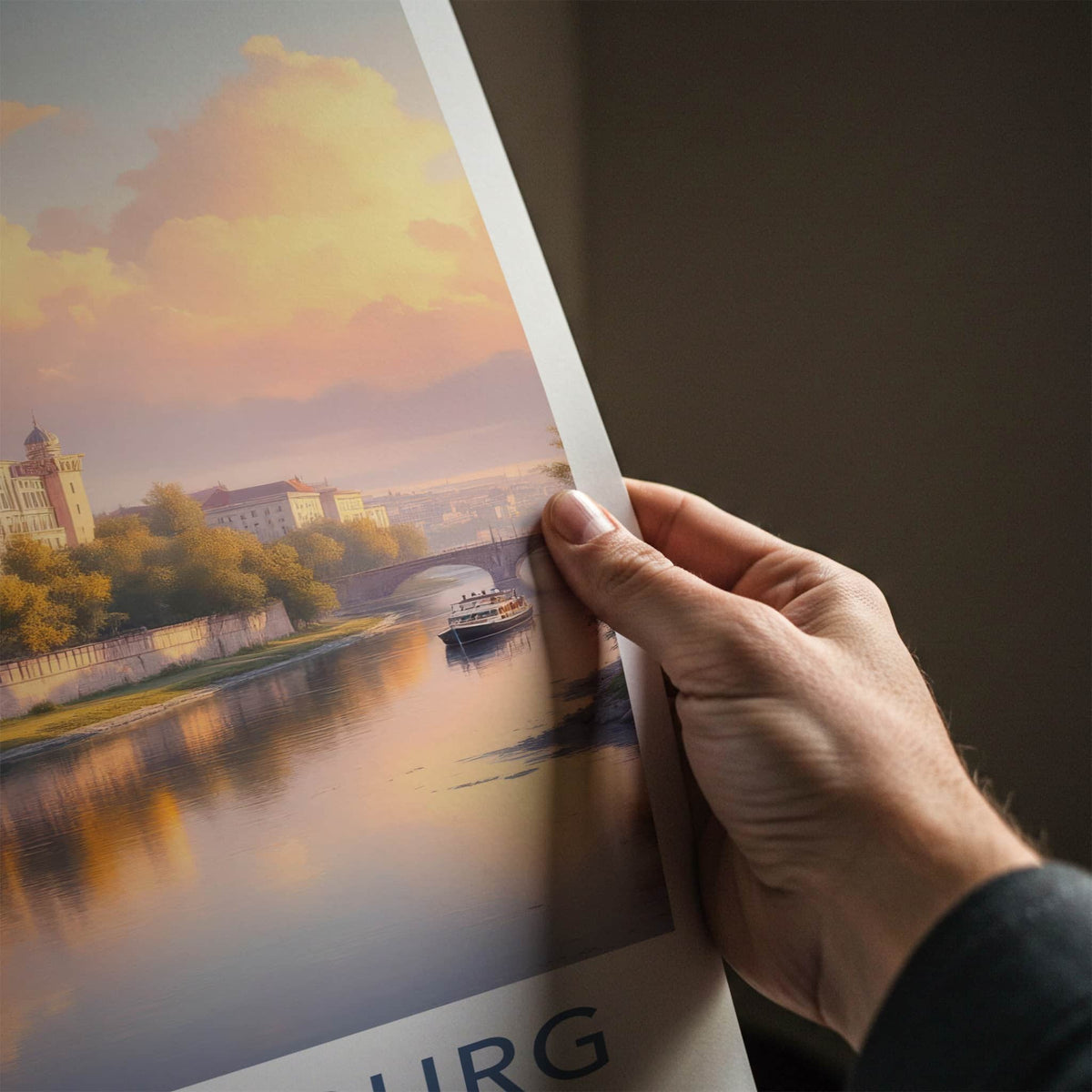 St. Petersburg Poster - Russia Travel Art - Riverside Palace Boat Home Decor