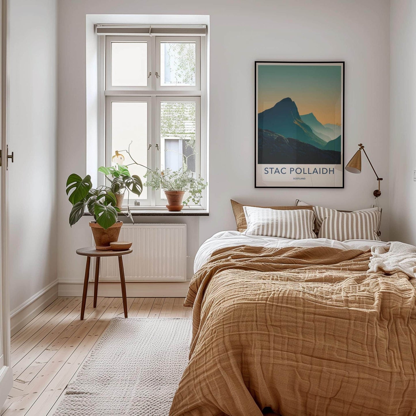 Stac Pollaidh Poster - Scotland Travel Art - Layered Mountain Vista Home Decor