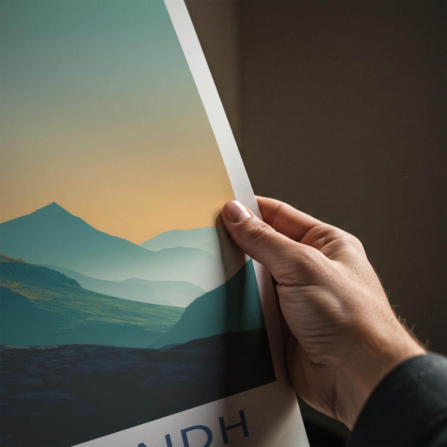 Stac Pollaidh Poster - Scotland Travel Art - Layered Mountain Vista Home Decor