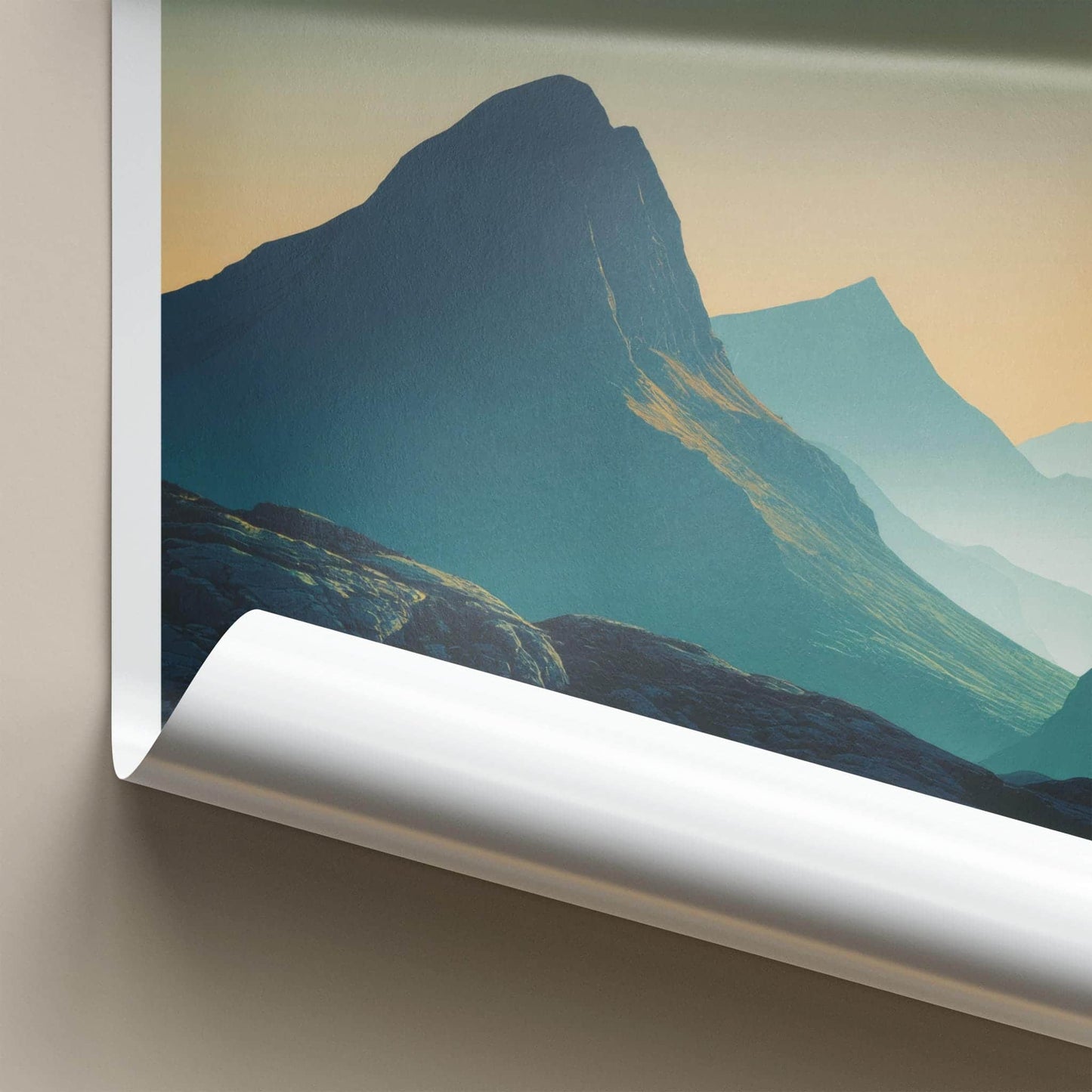 Stac Pollaidh Poster - Scotland Travel Art - Layered Mountain Vista Home Decor
