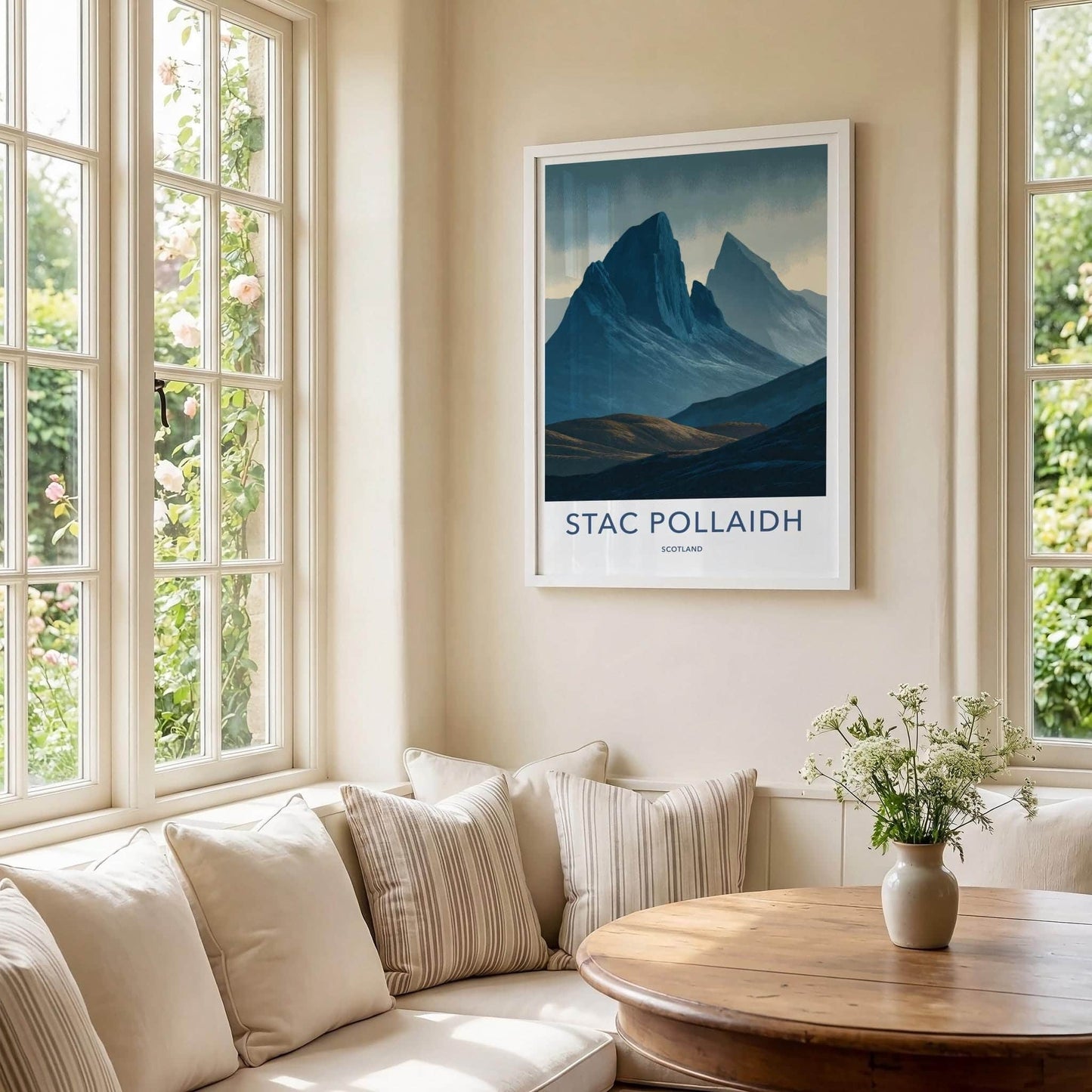 Stac Pollaidh Poster - Scotland Travel Art - Rugged Mountain Landscape Home Decor