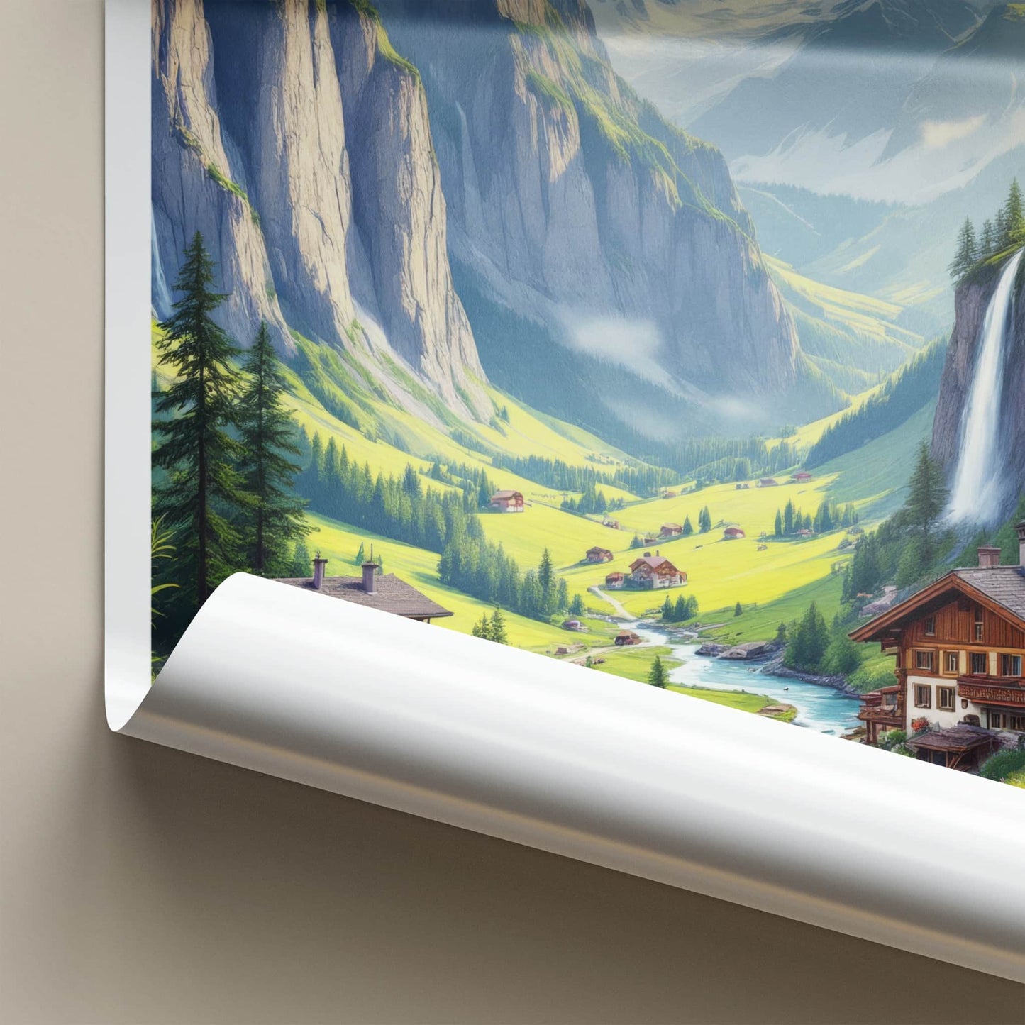 Stechelberg Poster - Switzerland Travel Art - Lush Alpine Valley Home Decor