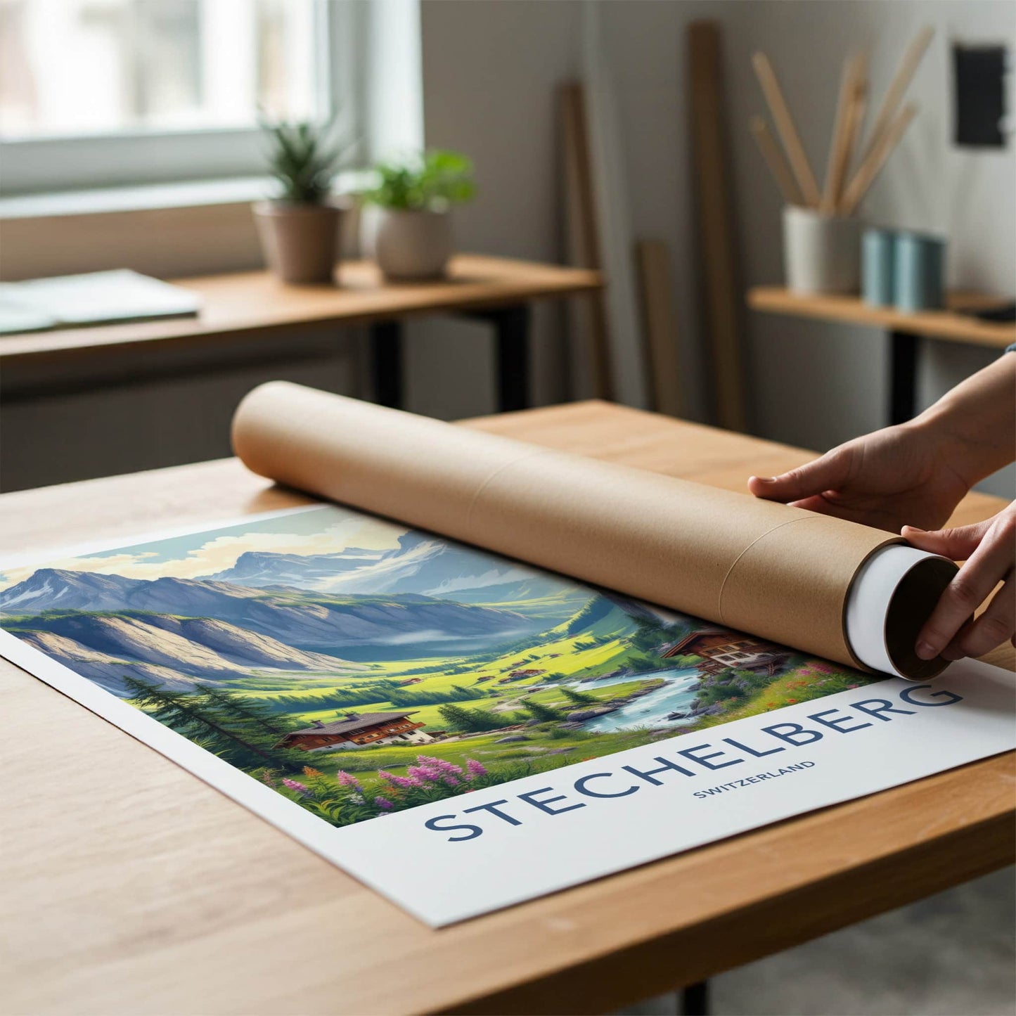 Stechelberg Poster - Switzerland Travel Art - Lush Alpine Valley Home Decor