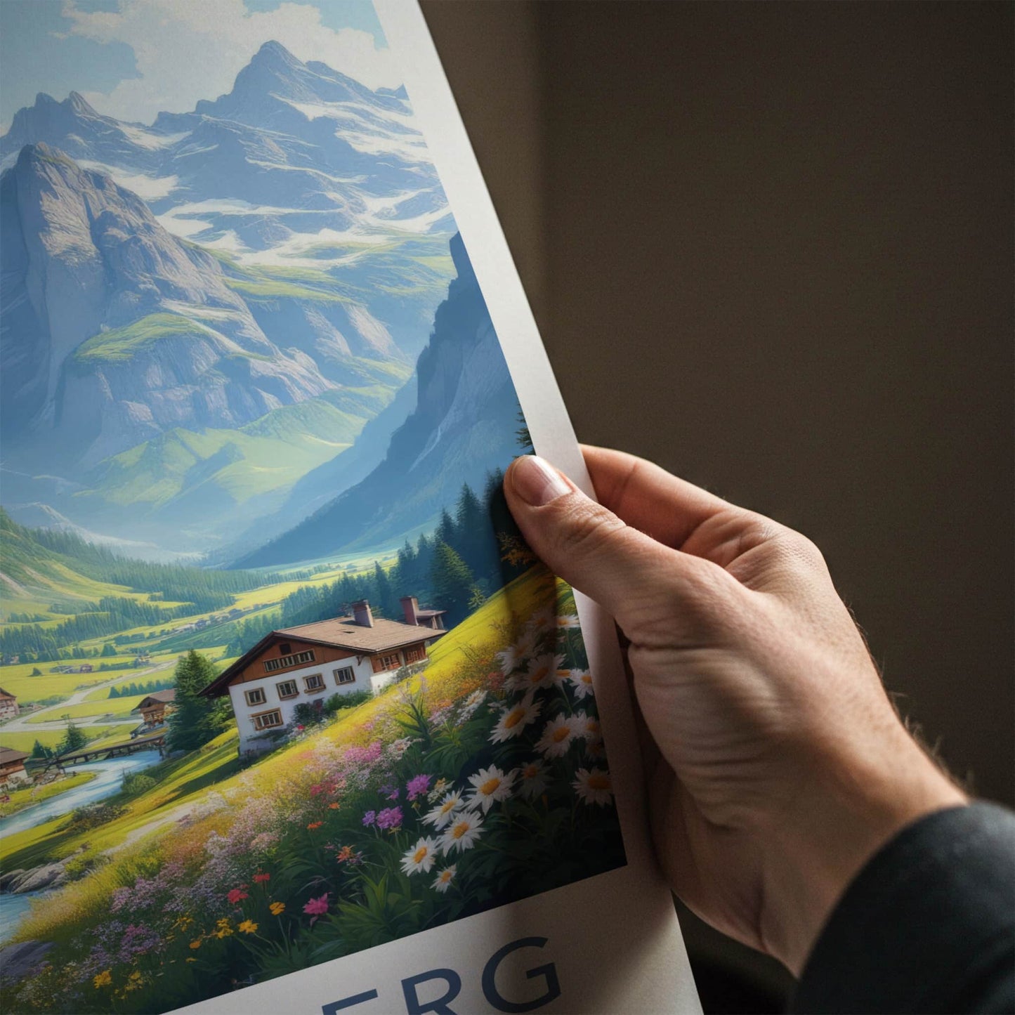 Stechelberg Poster - Switzerland Travel Art - Lush Valley Village Home Decor