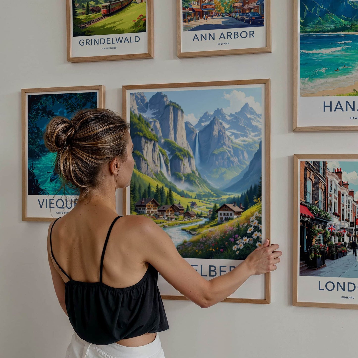 Stechelberg Poster - Switzerland Travel Art - Lush Valley Village Home Decor