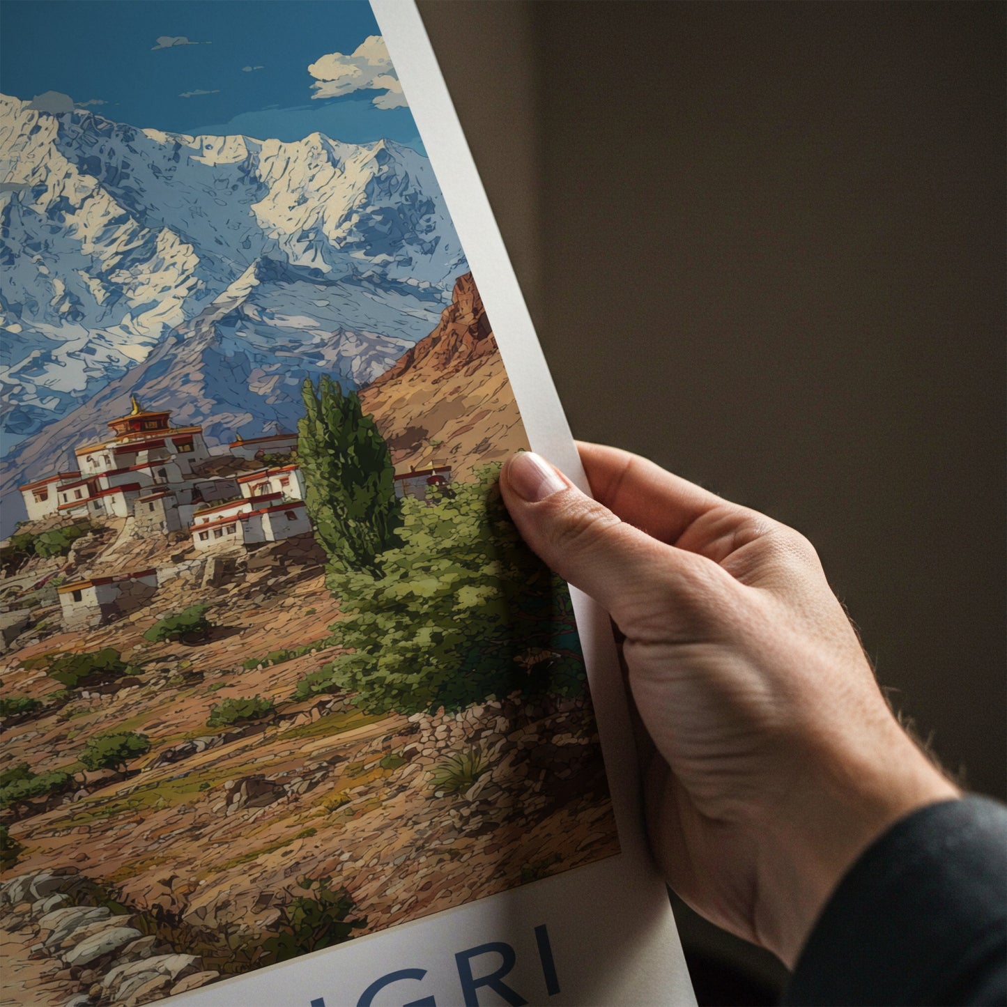 Stok Kangri Poster - India Ladakh Mountain Village Home Decor