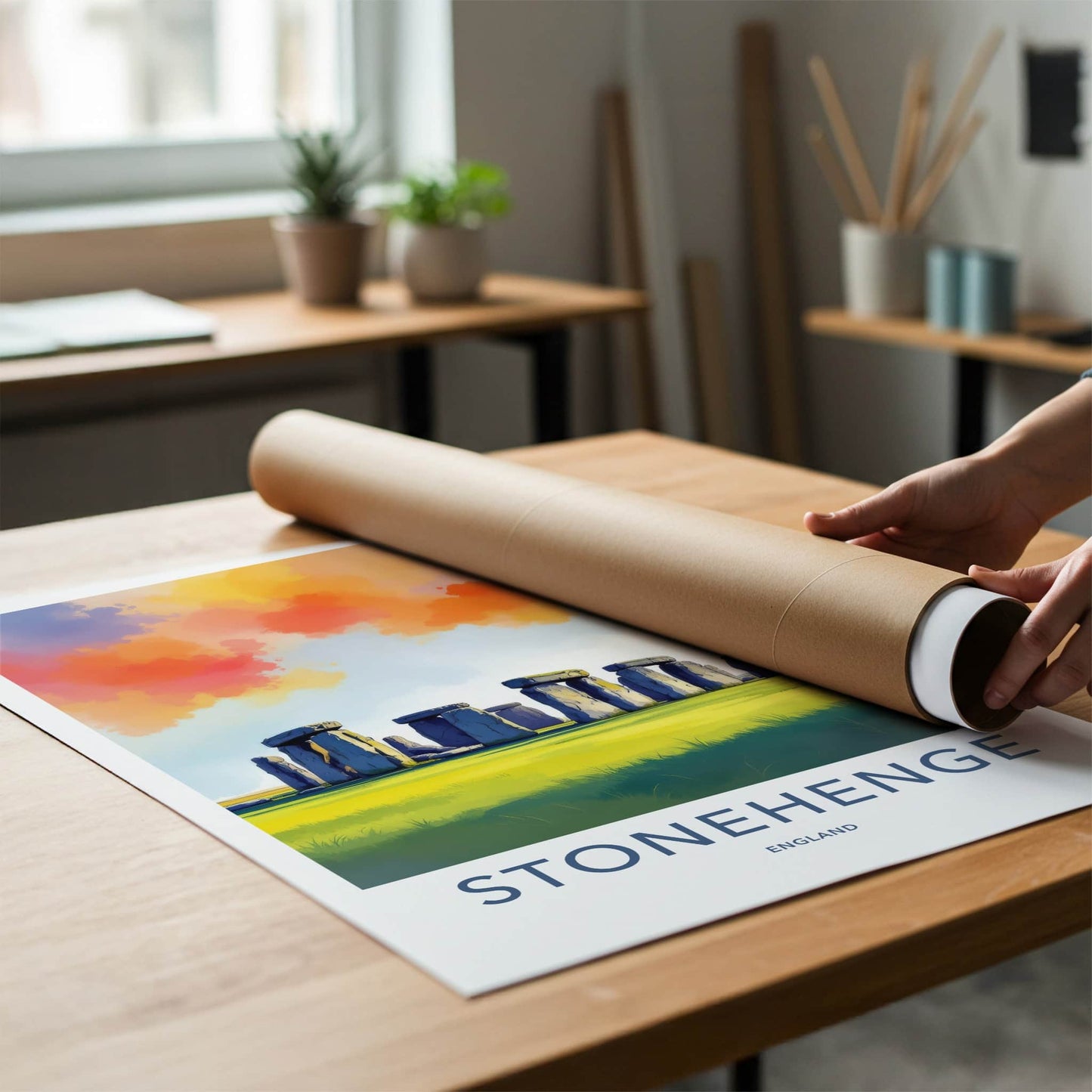 Stonehenge Poster - England Travel Art - Ancient Stone Circle Home Decor