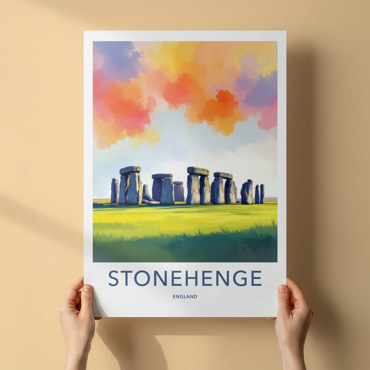 Stonehenge Poster - England Travel Art - Ancient Stone Circle Home Decor