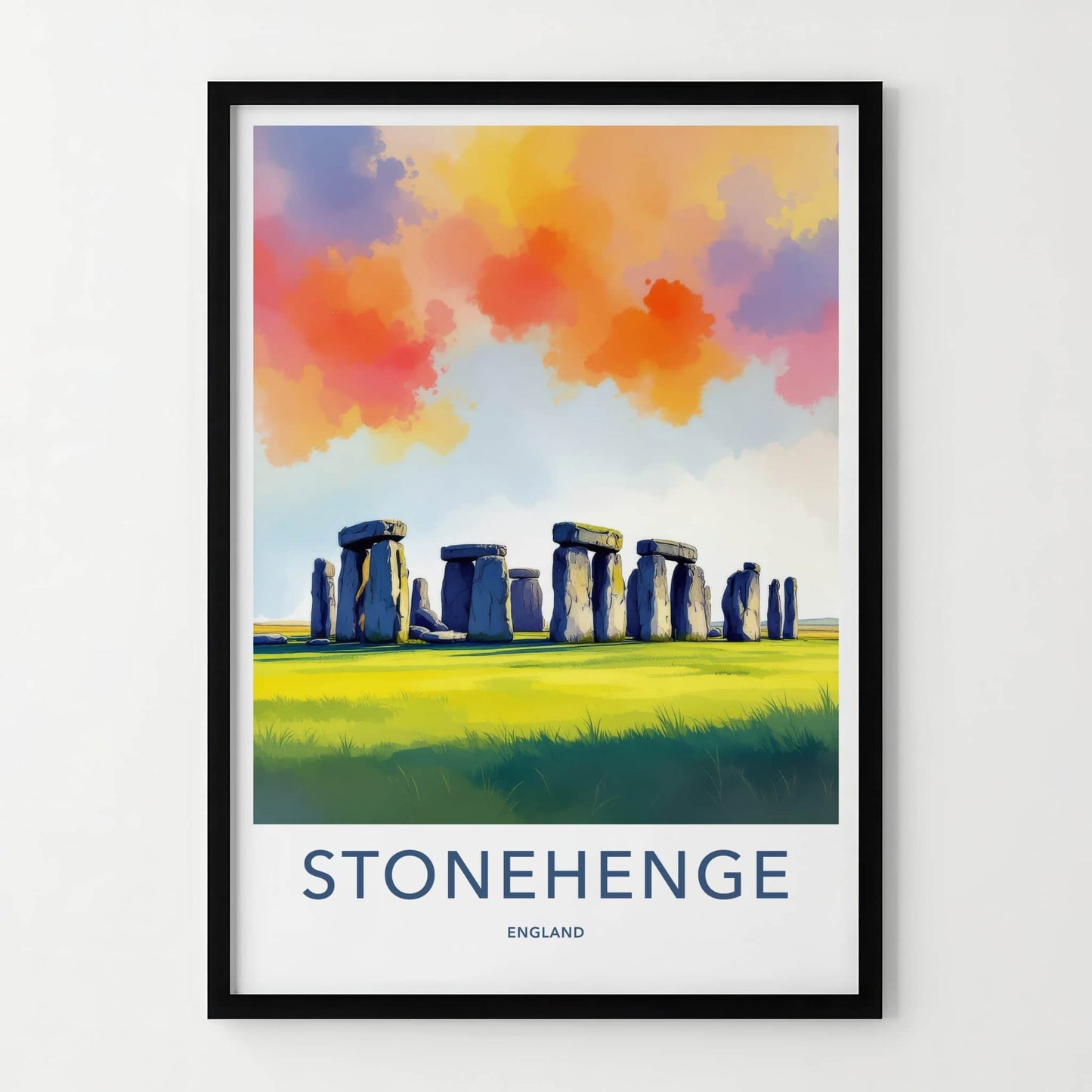 Stonehenge Poster - England Travel Art - Ancient Stone Circle Home Decor