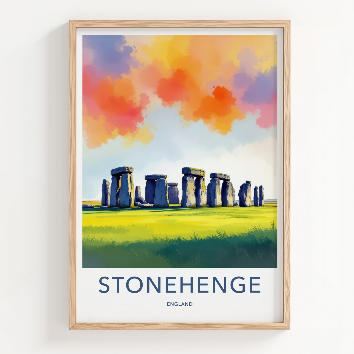 Stonehenge Poster - England Travel Art - Ancient Stone Circle Home Decor