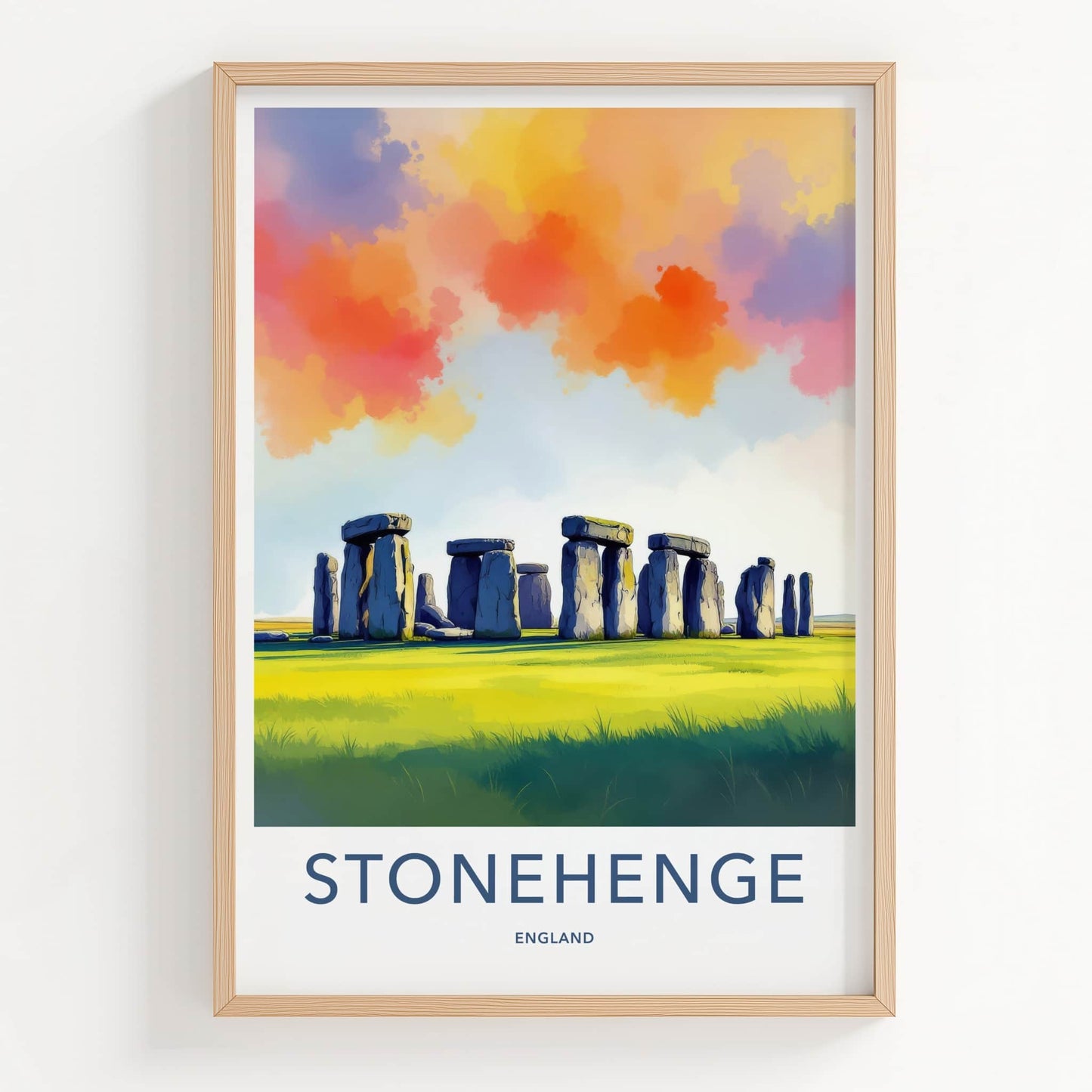 Stonehenge Poster - England Travel Art - Ancient Stone Circle Home Decor