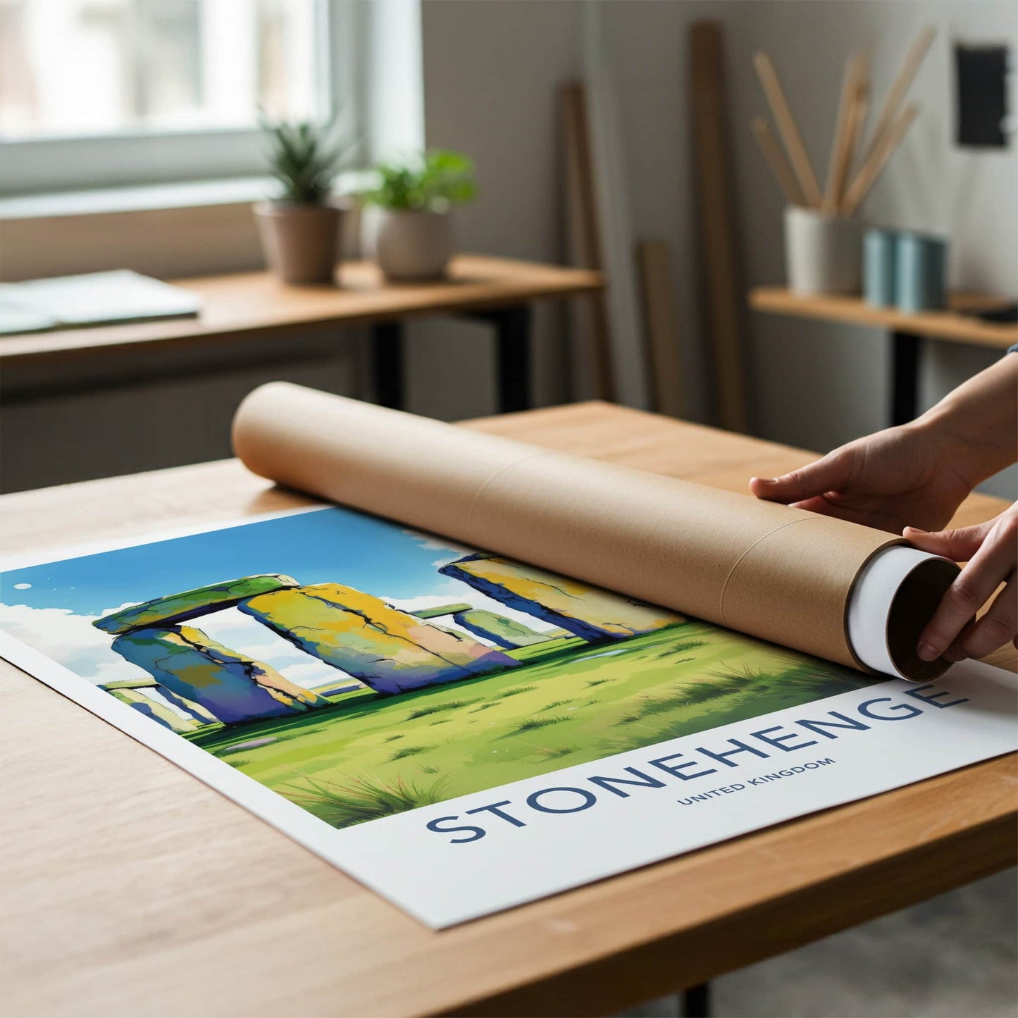 Stonehenge Poster - United Kingdom Travel Art - Ancient Stone Structure Home Decor
