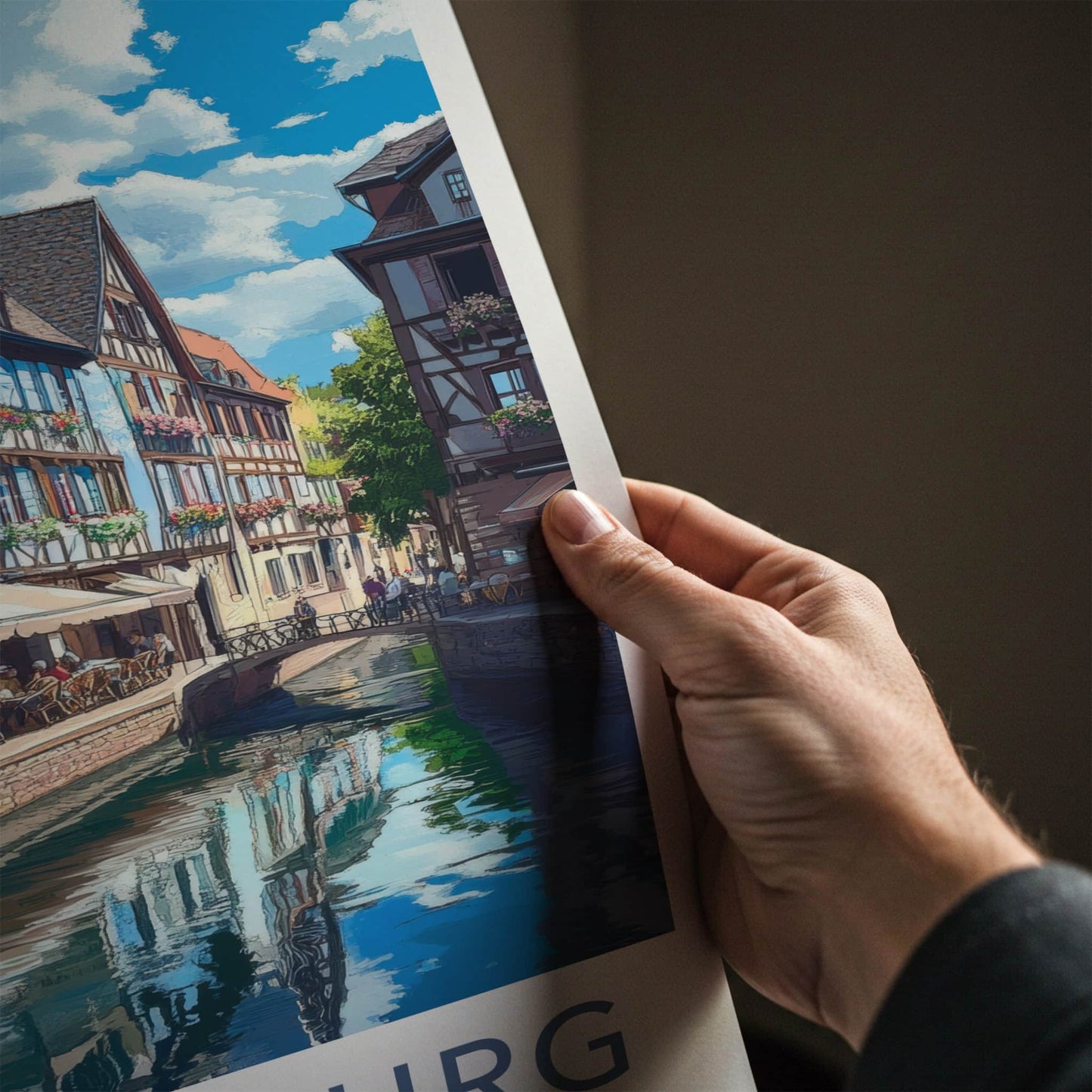 Strasbourg Poster - France Travel Art - Colorful Canal Houses Home Decor